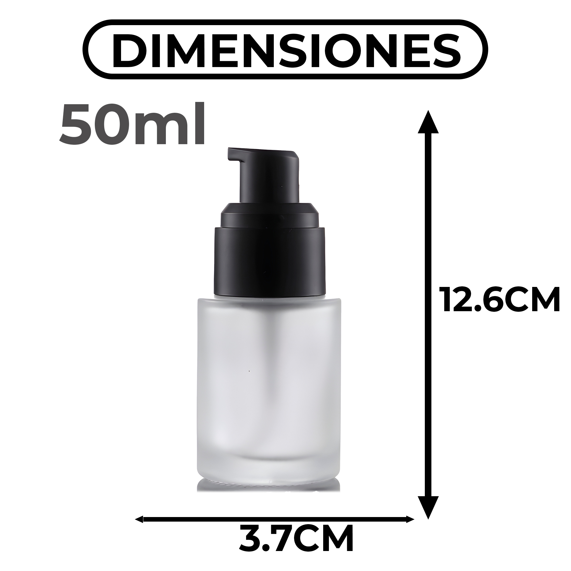 Botella Bomba de Loción Esencial Vidrio Esmerilado Cosmética 50 ML 2