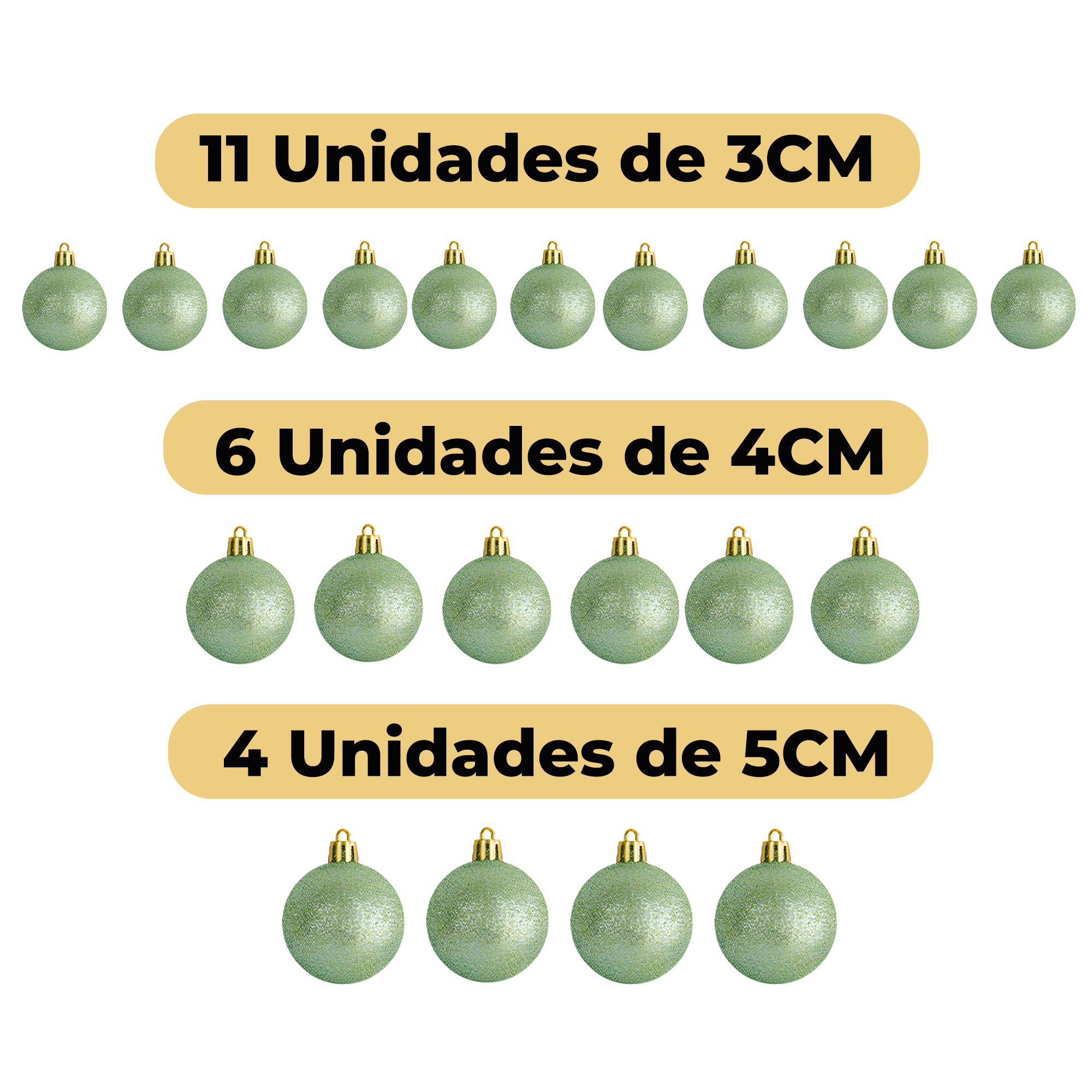 42 Chiches Bolas Esferas de Navidad 3,4,5 cm Pack Adorno y Decoración Para Árbol 8
