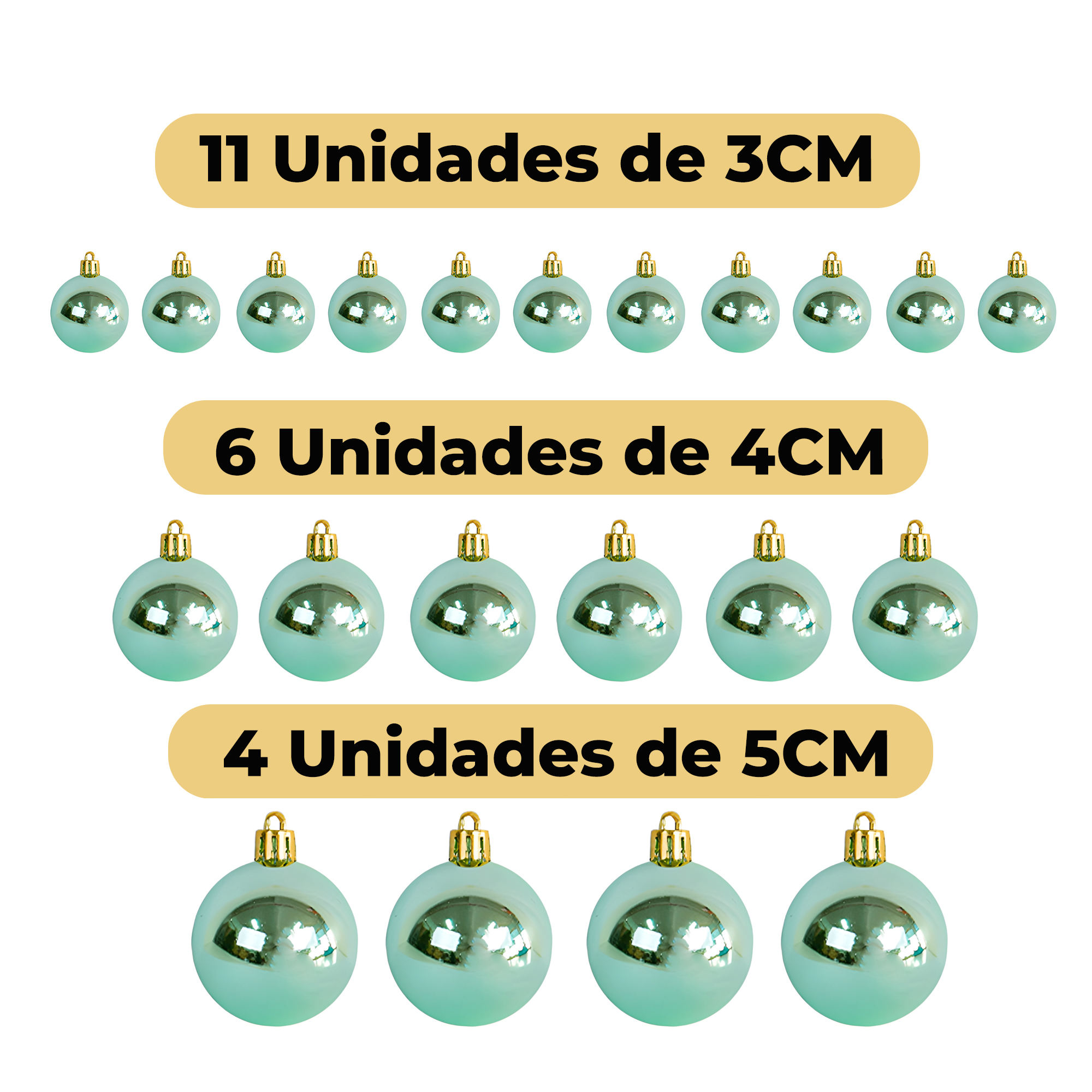 42 Chiches Bolas Esferas de Navidad 3,4,5 cm Pack Adorno y Decoración Para Árbol 9