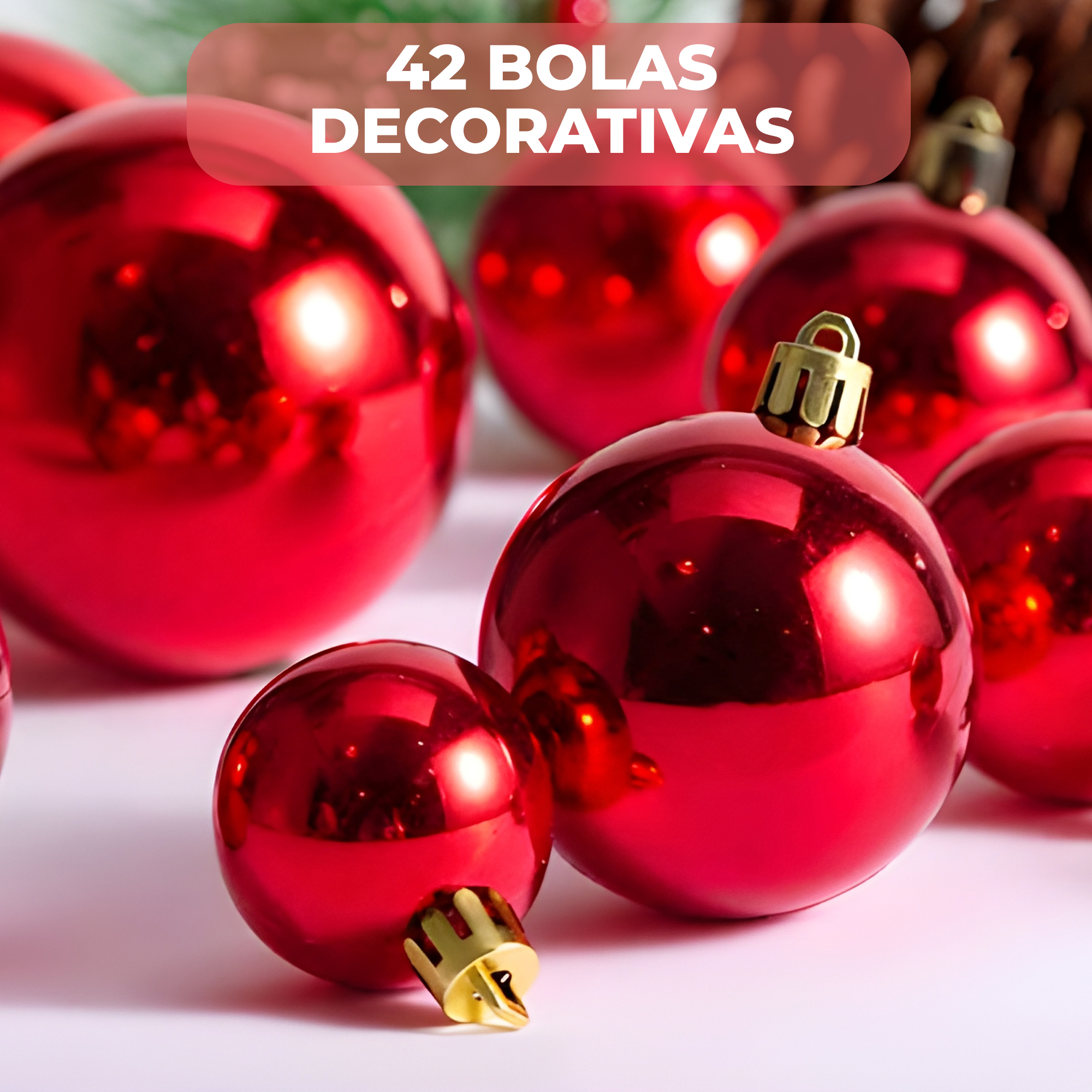42 Chiches Bolas Esferas de Navidad 3,4,5 cm Pack Adorno y Decoración Para Árbol 11