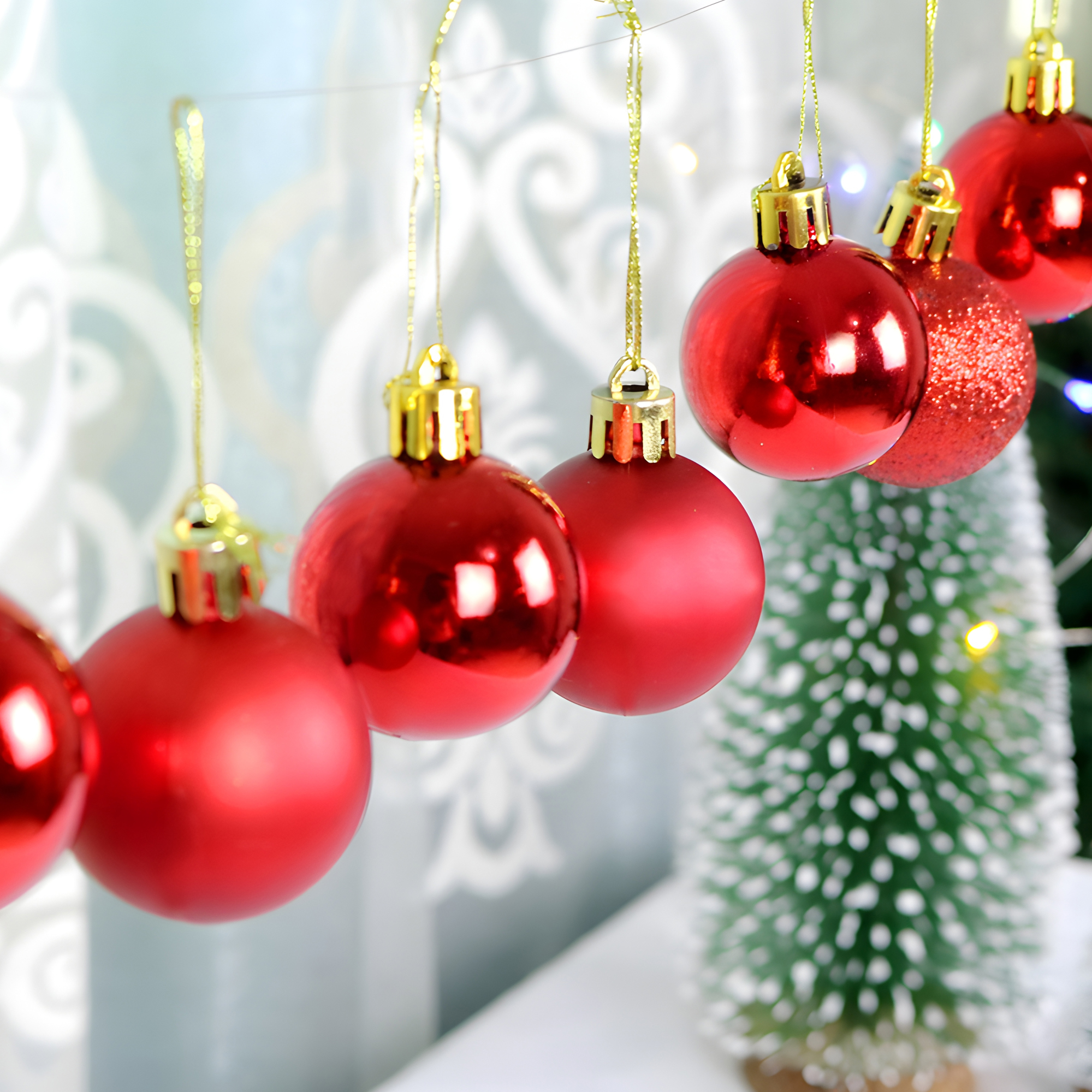 42 Chiches Bolas Esferas de Navidad 3,4,5 cm Pack Adorno y Decoración Para Árbol 13