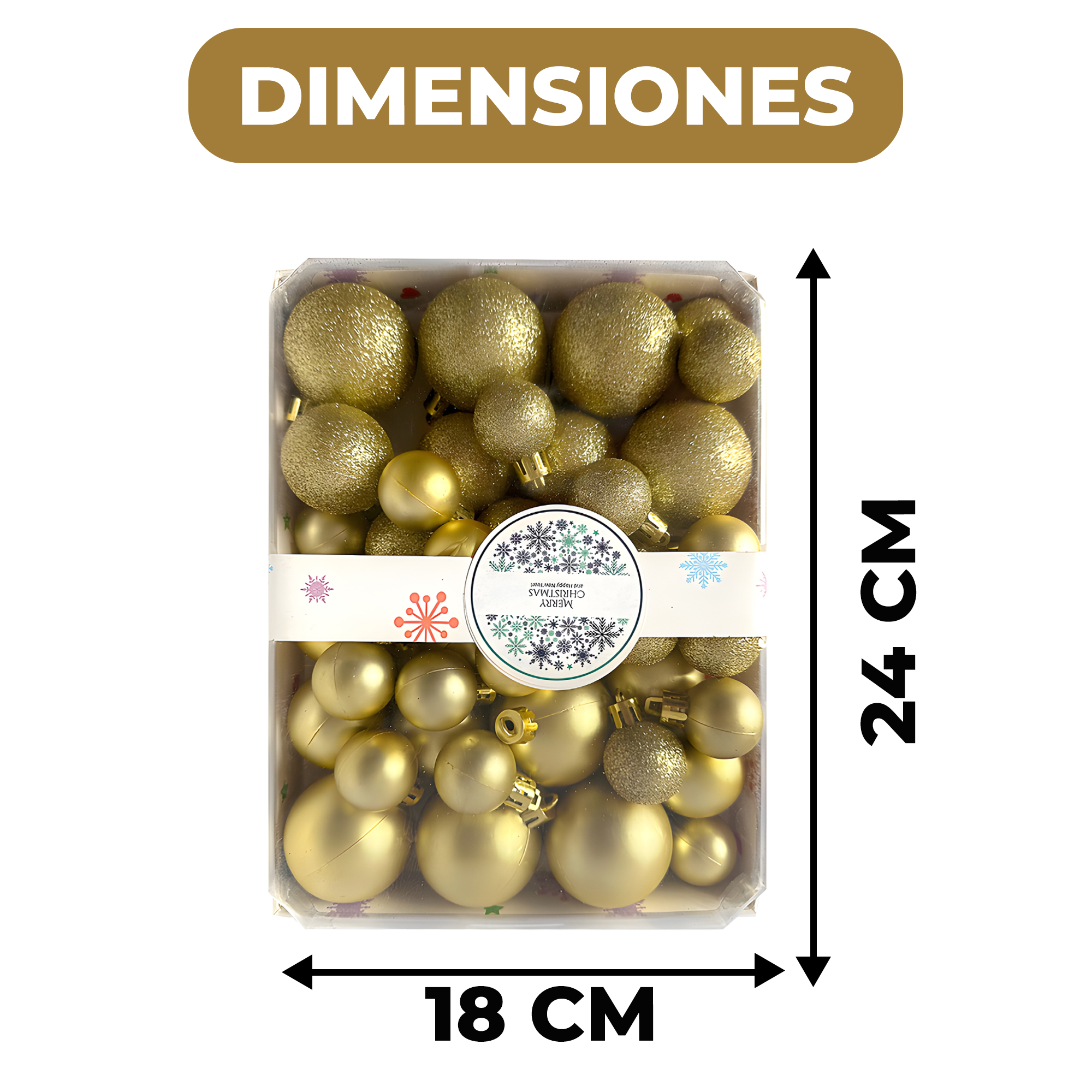 42 Chiches Bolas Esferas de Navidad 3,4,5 cm Pack Adorno y Decoración Para Árbol 16