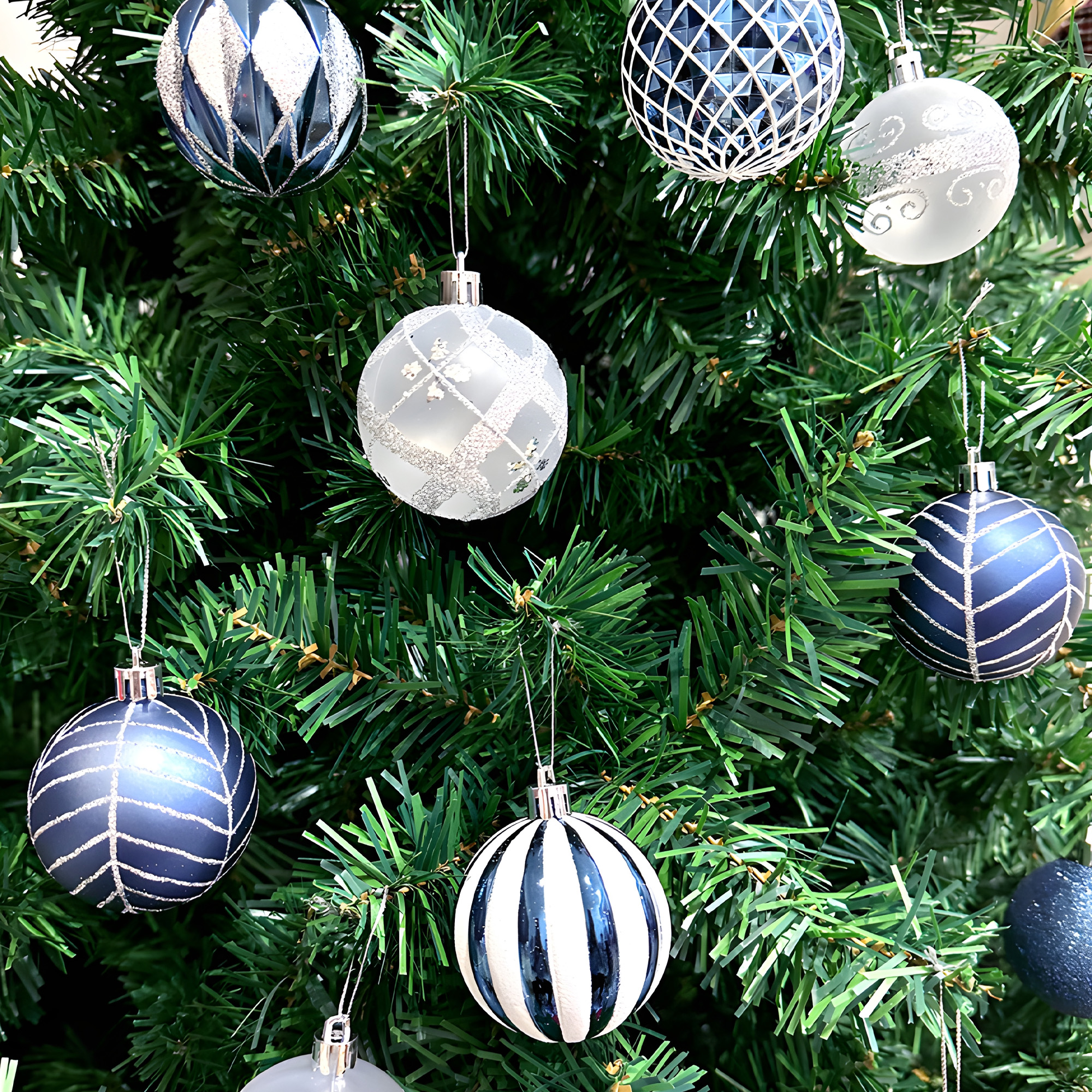 24 Chiches Bolas Esferas De Navidad 6 cm Pack Colores Decorar Árbol Navidad 9