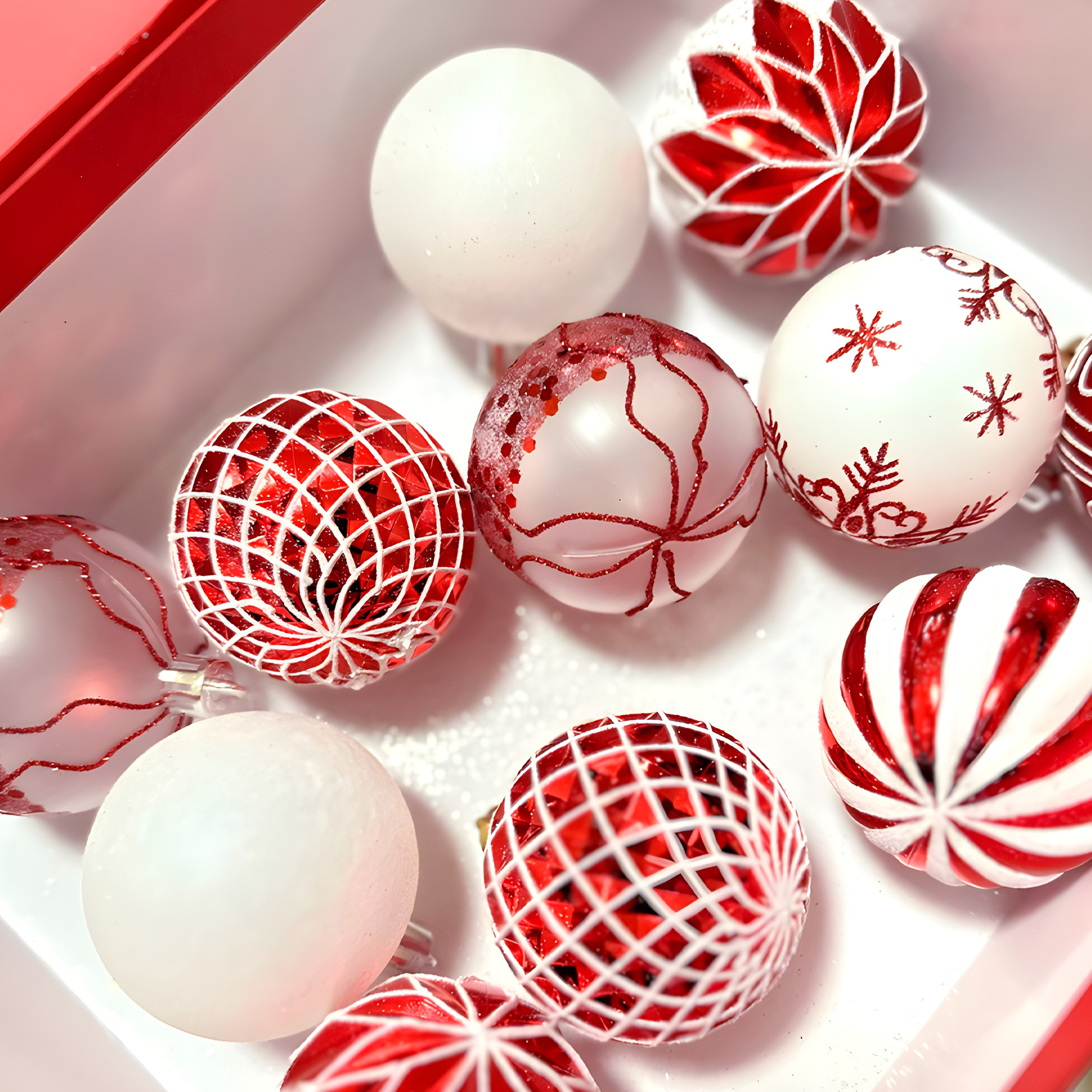 24 Chiches Bolas Esferas De Navidad 6 cm Pack Colores Decorar Árbol Navidad 16