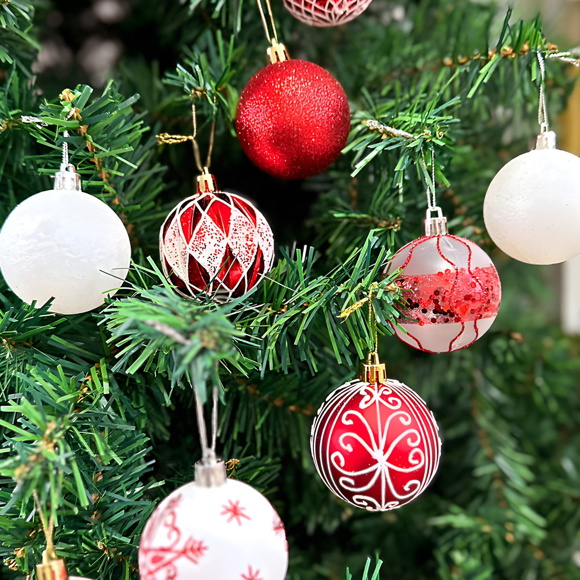 24 Chiches Bolas Esferas De Navidad 6 cm Pack Colores Decorar Árbol Navidad 18