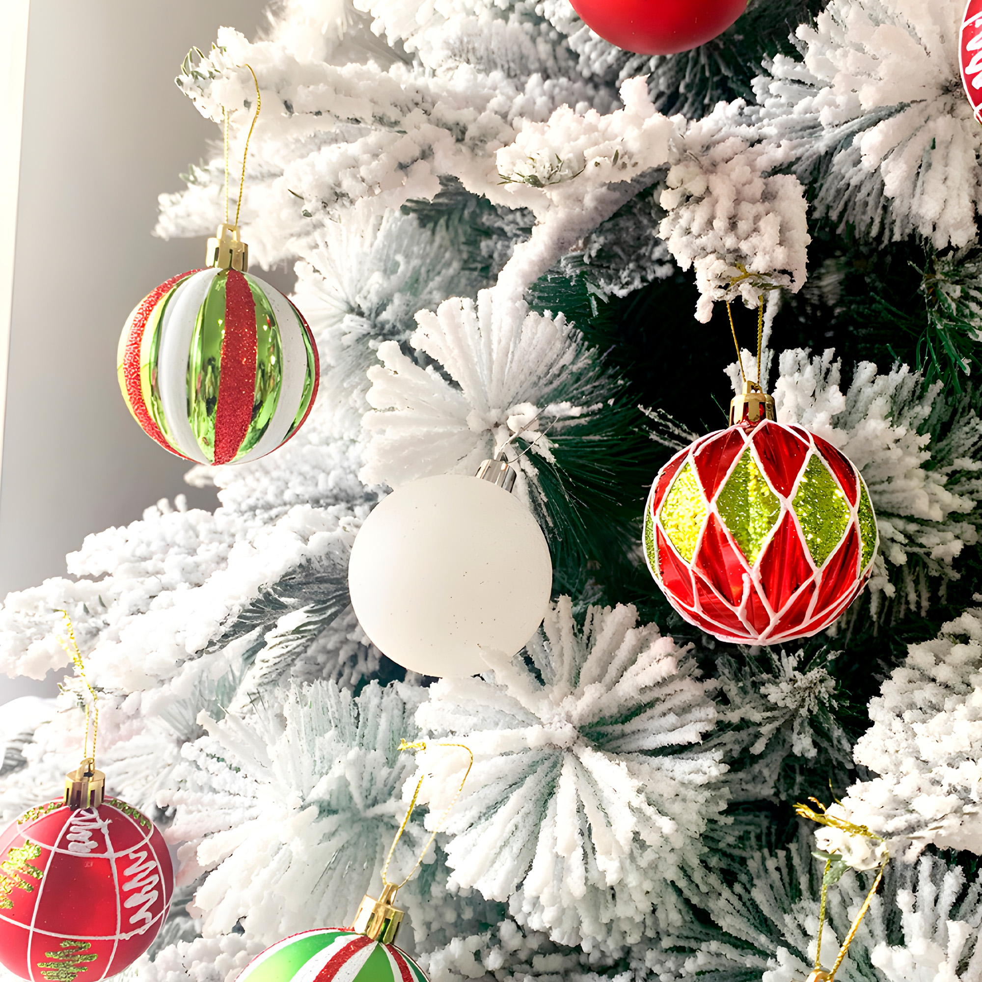 24 Chiches Bolas Esferas De Navidad 6 cm Pack Colores Decorar Árbol Navidad 22