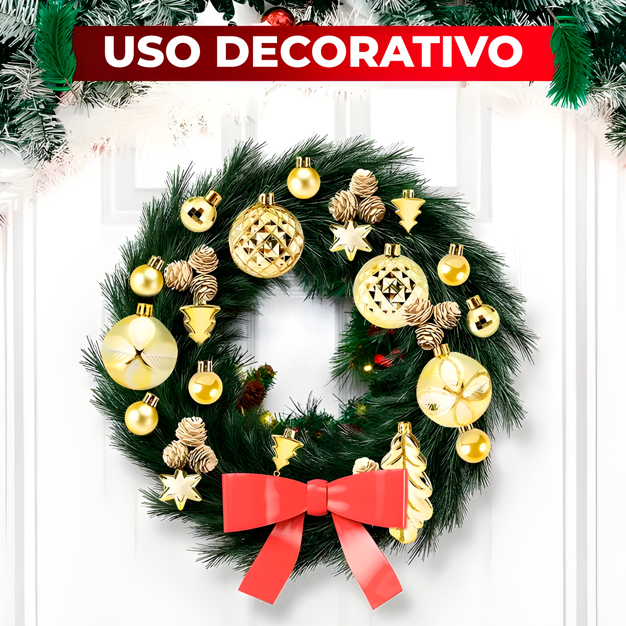 Kit Adornos Chiches Bolas Esferas Colgantes Mixtos Árbol Navidad Decoración 6