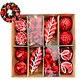 Kit Adornos Chiches Bolas Esferas Colgantes Mixtos Árbol Navidad Decoración - Miniatura 4
