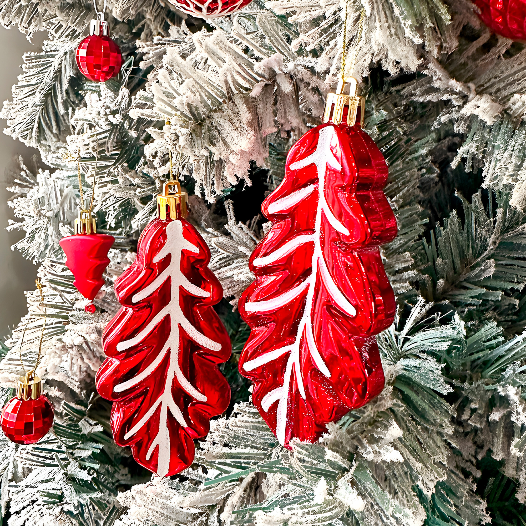 Kit Adornos Chiches Bolas Esferas Colgantes Mixtos Árbol Navidad Decoración 8