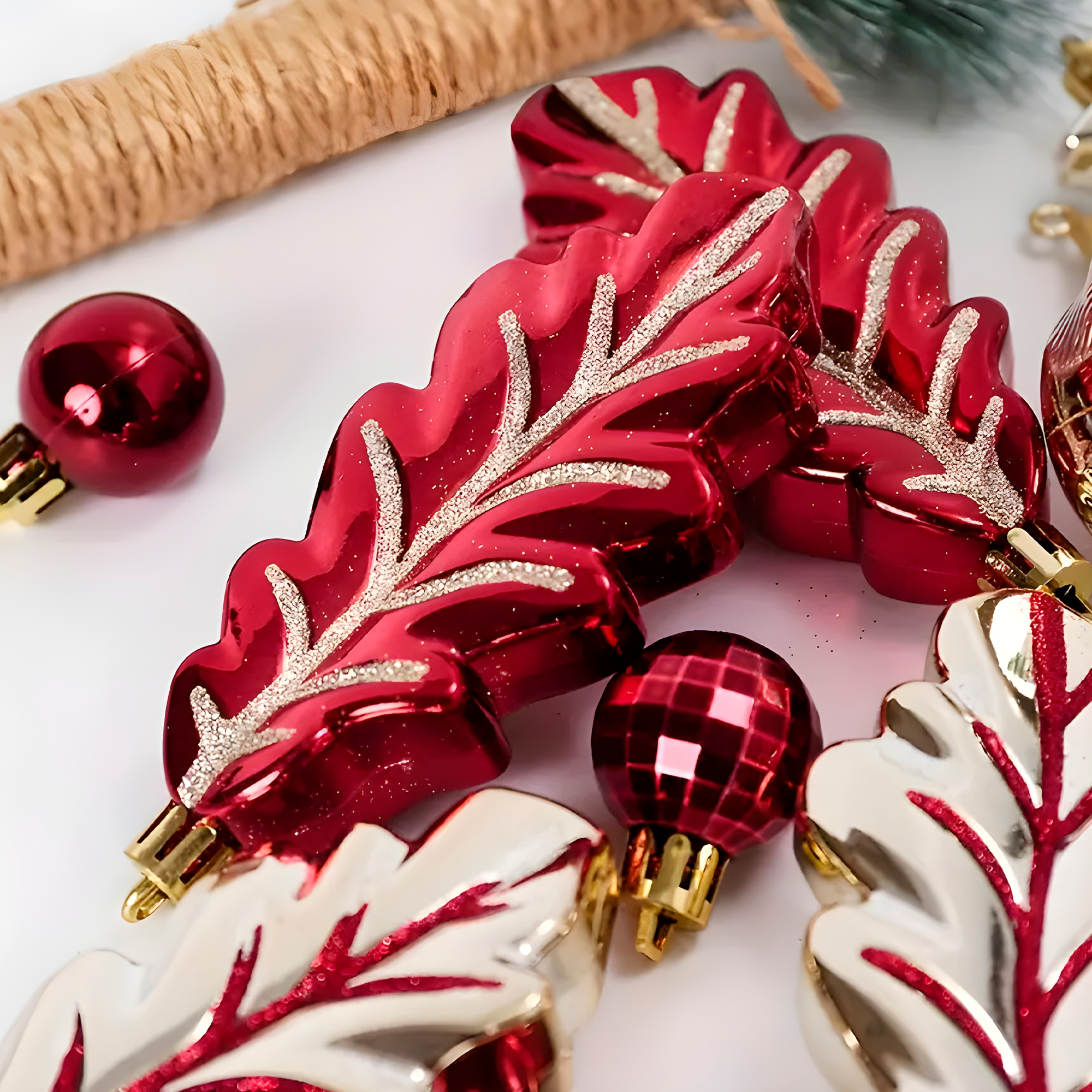 Kit Adornos Chiches Bolas Esferas Colgantes Mixtos Árbol Navidad Decoración 10