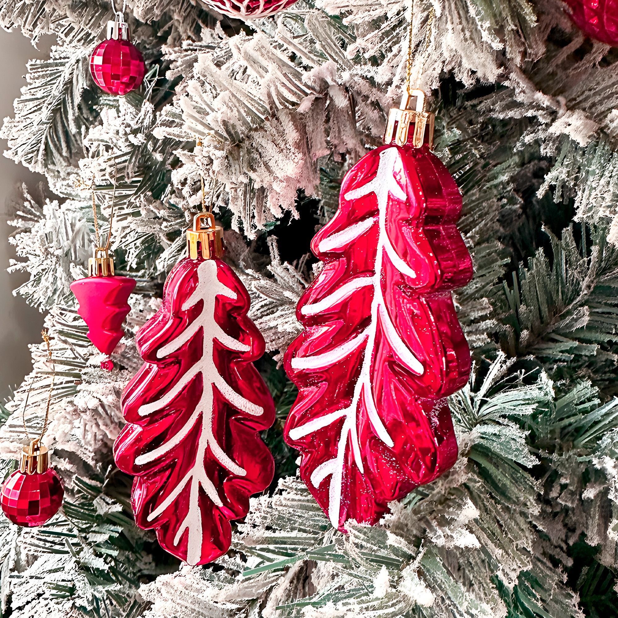 Kit Adornos Chiches Bolas Esferas Colgantes Mixtos Árbol Navidad Decoración 11
