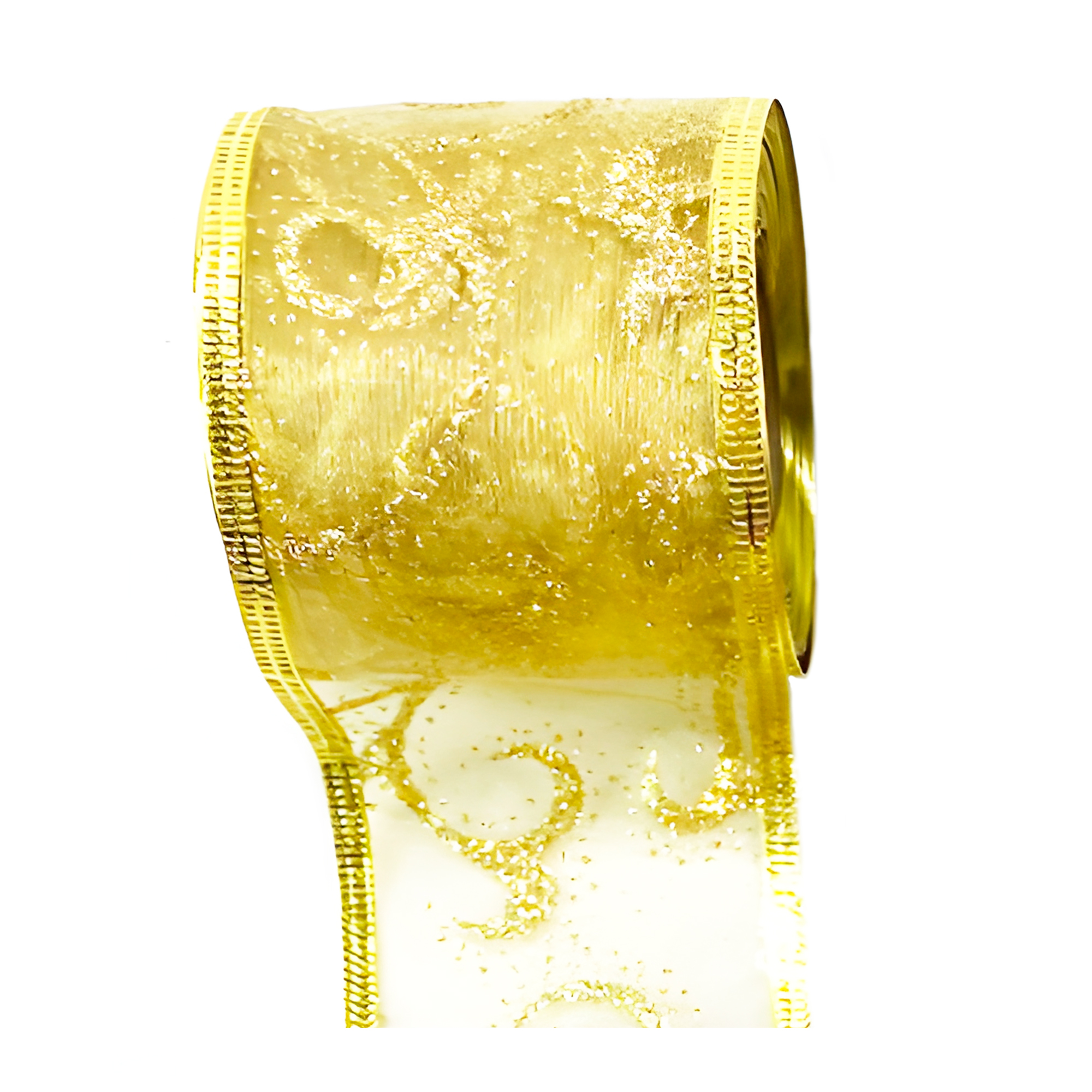 Cintas Decorativa Navideñas Doradas Arbol Hogar Oficina 6.3 CM X 2.7 M 3