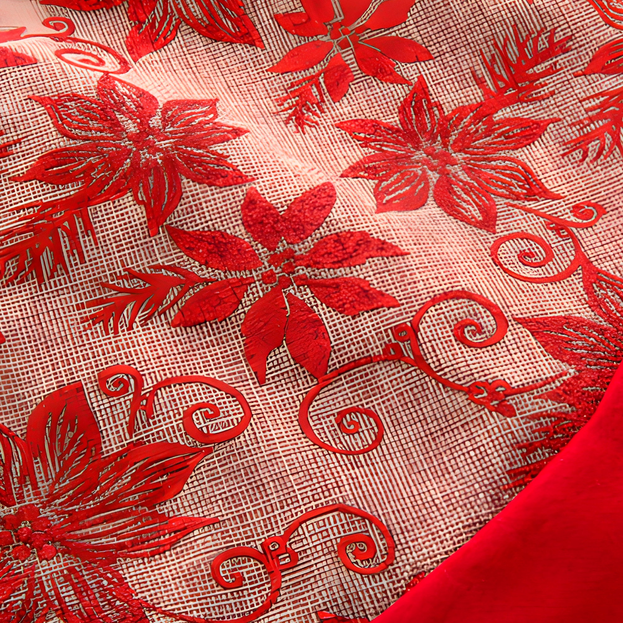 Falda De Arbol Navideño Flores Decoración Adorno Colores 90 CM 7