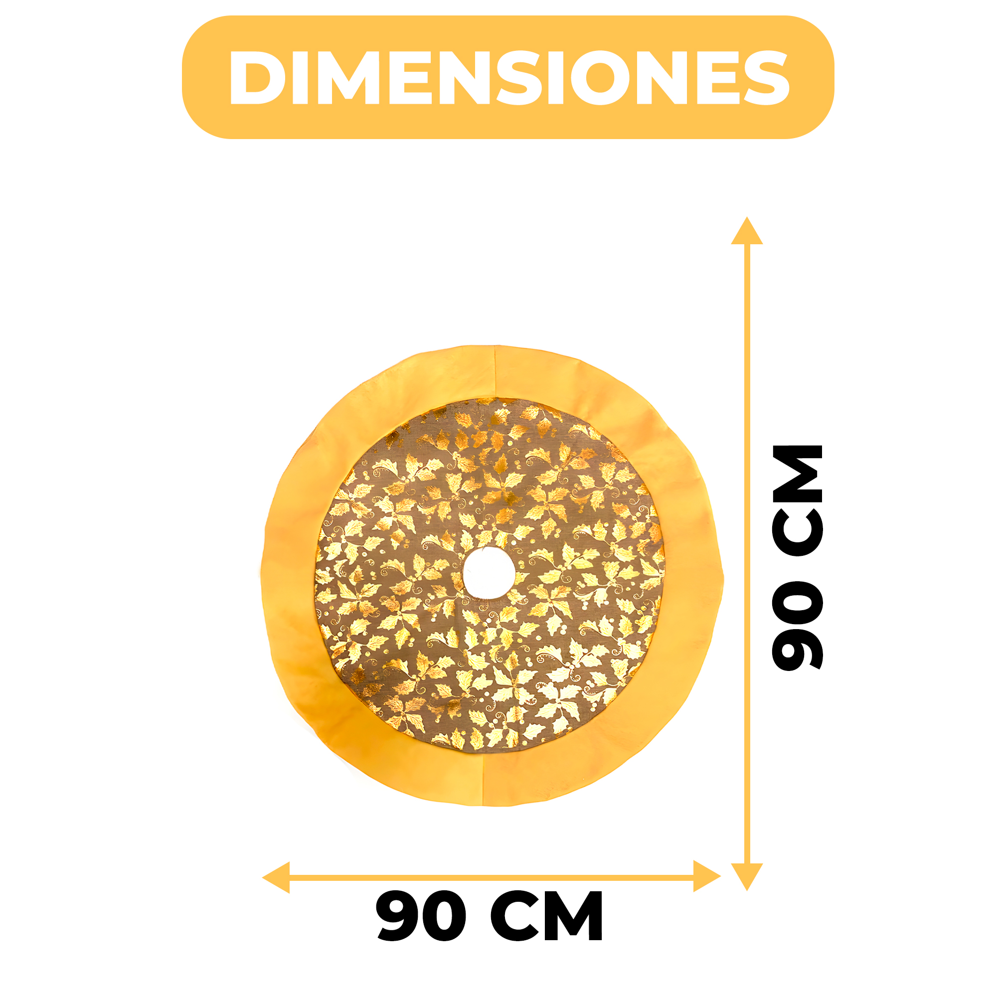 Falda De Arbol Navideño Flores Decoración Adorno Colores 90 CM 12