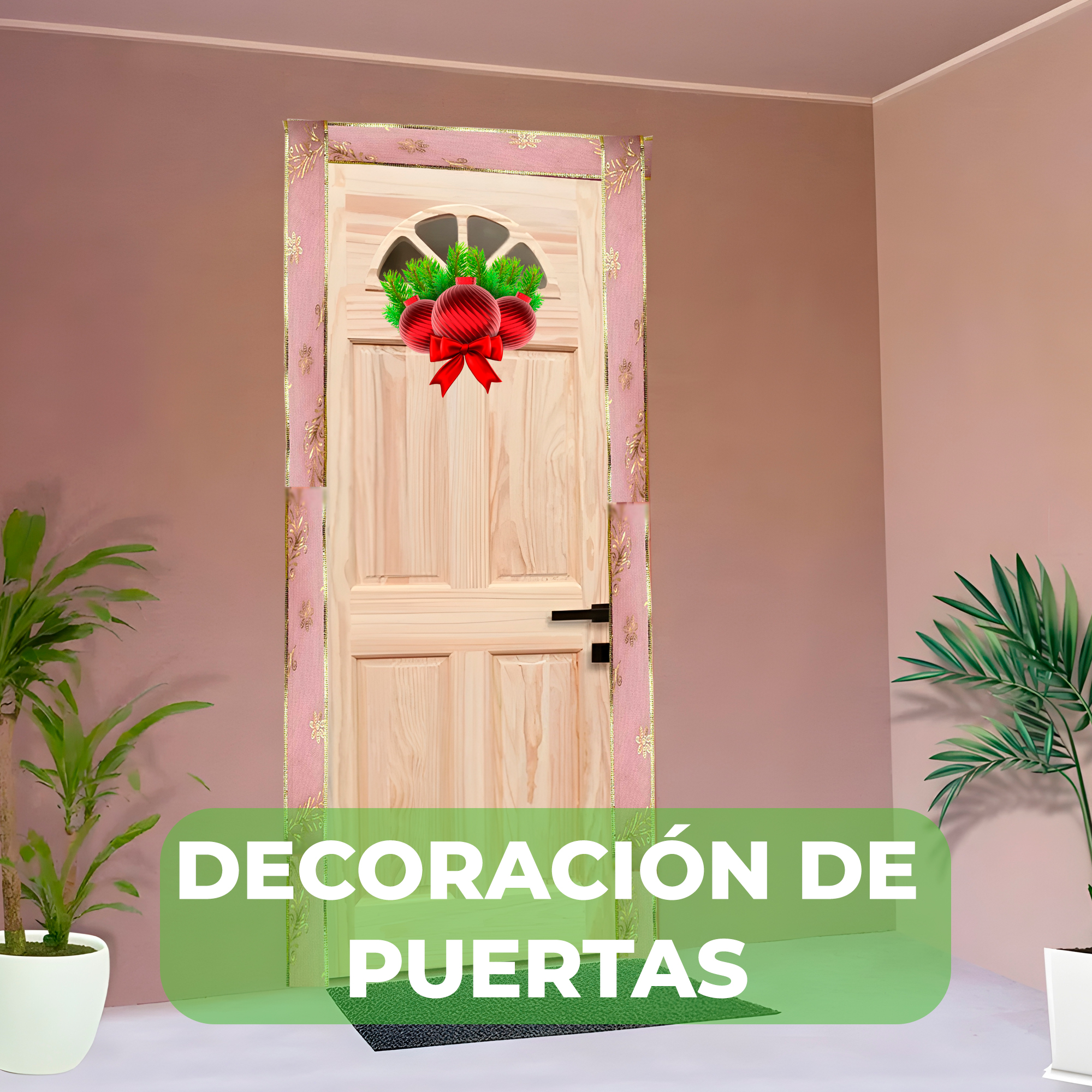 Cintas Decorativas De Navidad Rollo Roja Gris 6,3 CM x 2,7 Mts 3