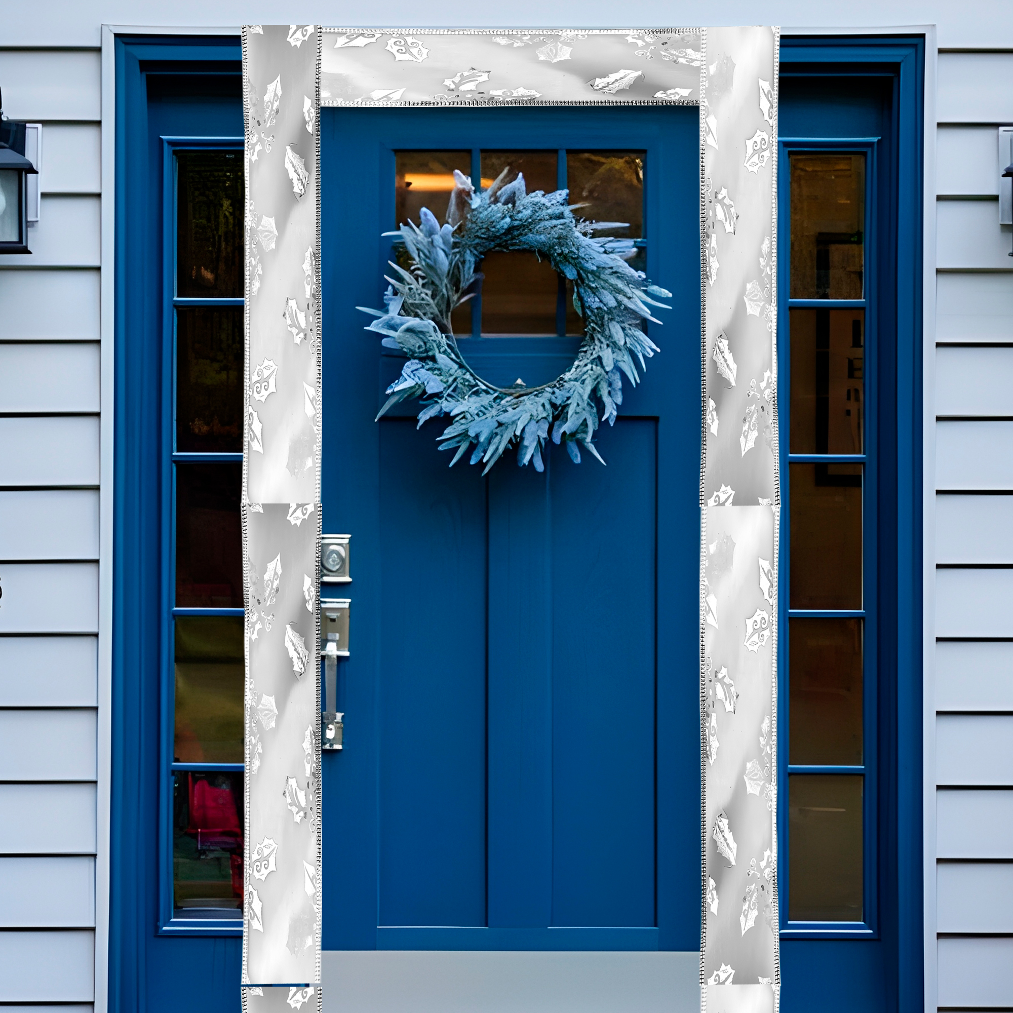 Cintas De Navidad Decorativas Rojo y Gris 6,3 CM x 2,7 Mts 3