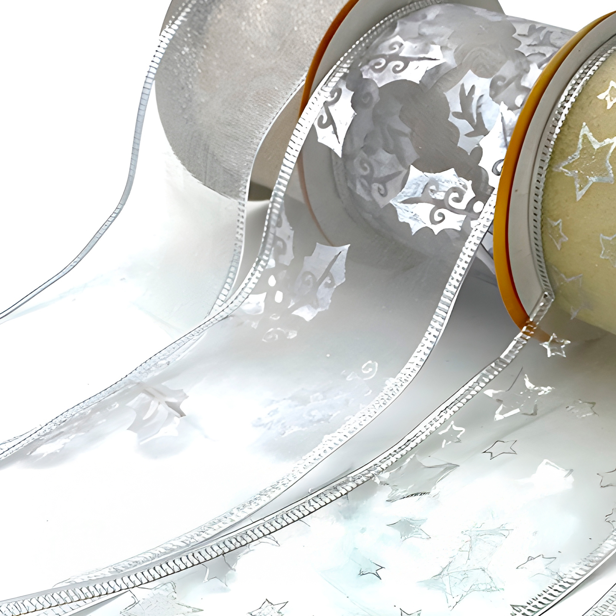 Cintas De Navidad Decorativas Rojo y Gris 6,3 CM x 2,7 Mts 7