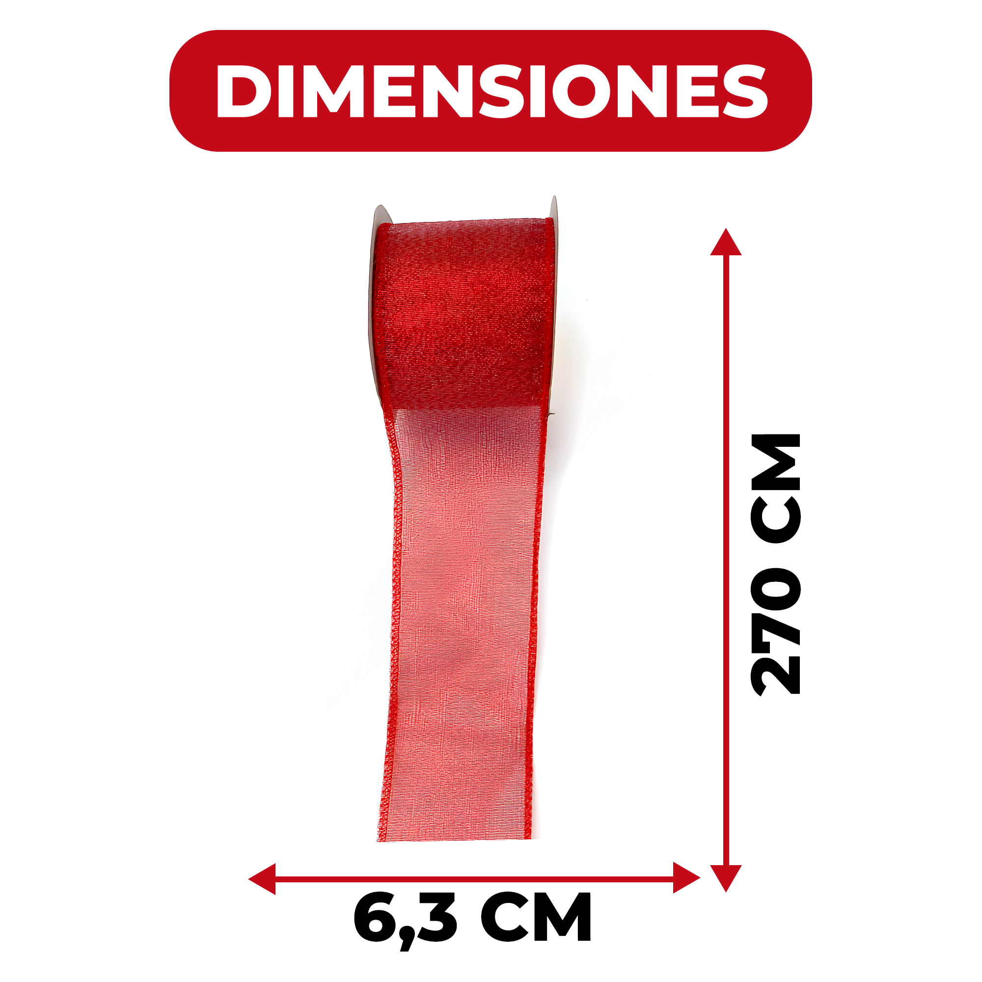 Cintas De Navidad Decorativas Rojo y Gris 6,3 CM x 2,7 Mts 8