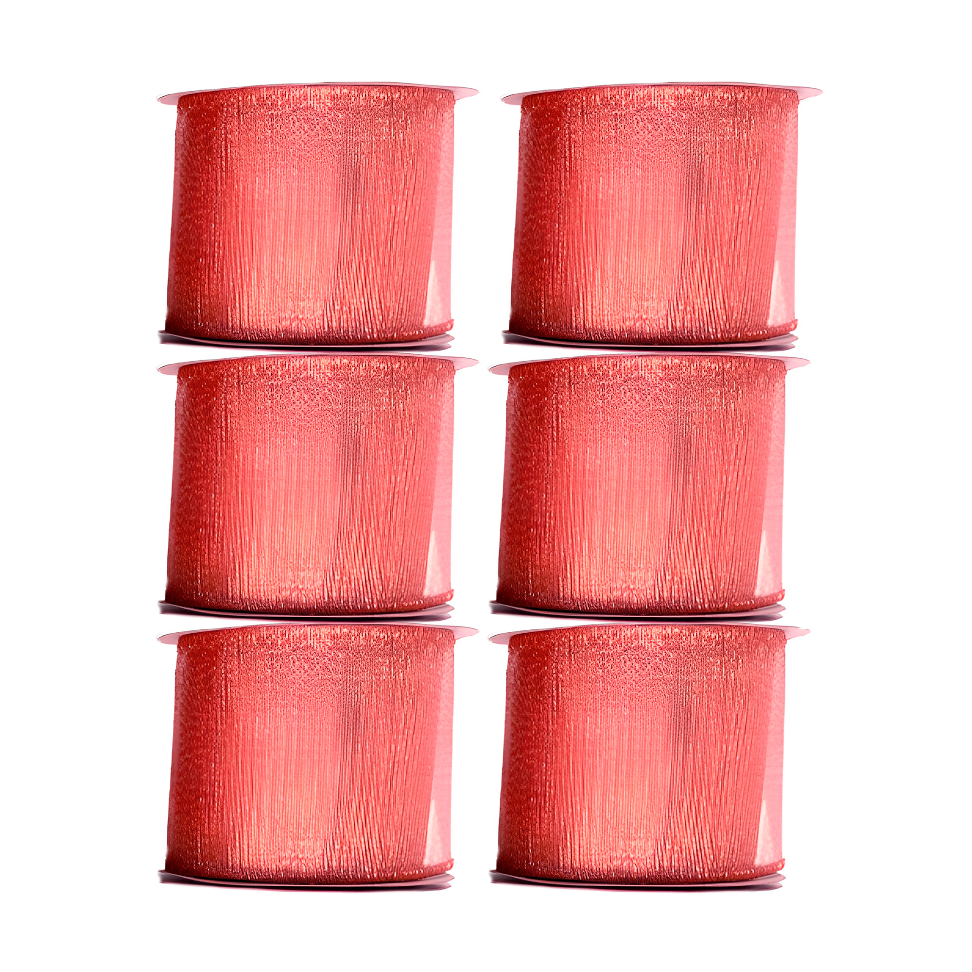 Cintas De Navidad Decorativas Rojo y Gris 6,3 CM x 2,7 Mts 12