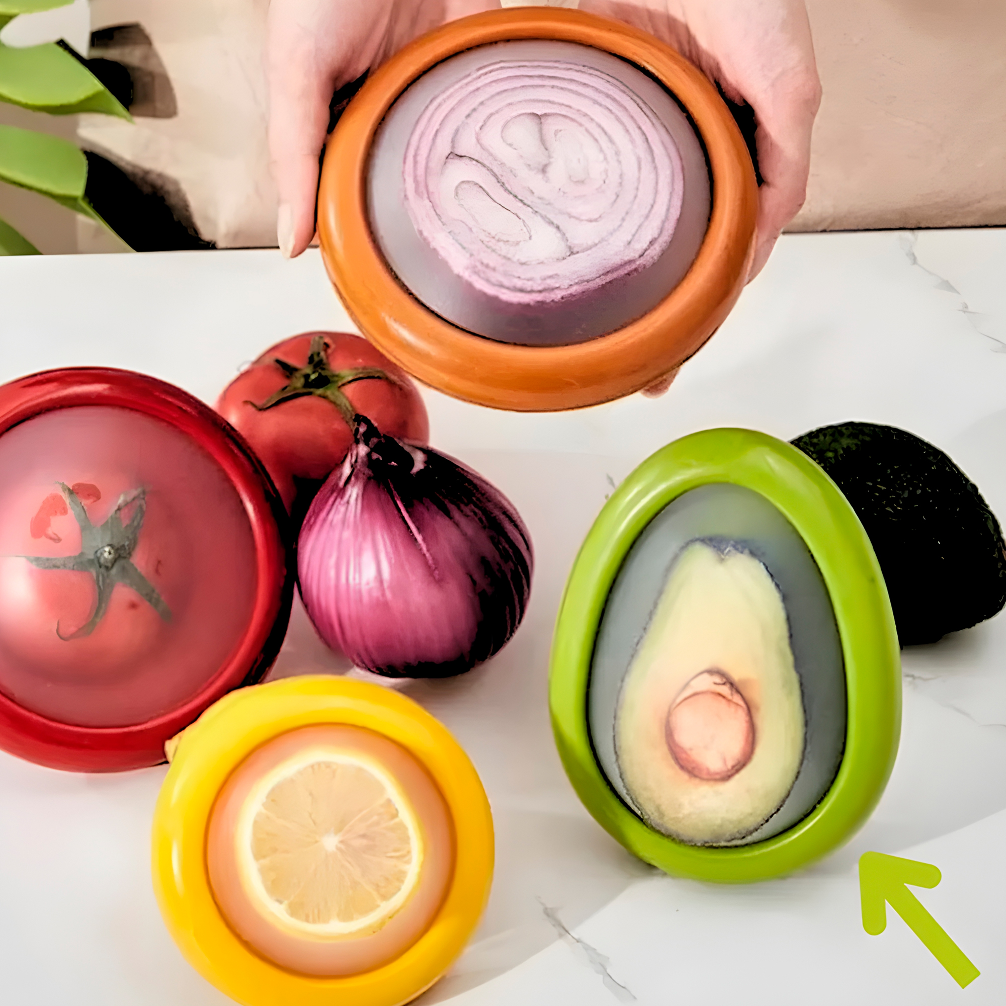 Conservador contenedor Alimento hermético Refrigerador Limón 7