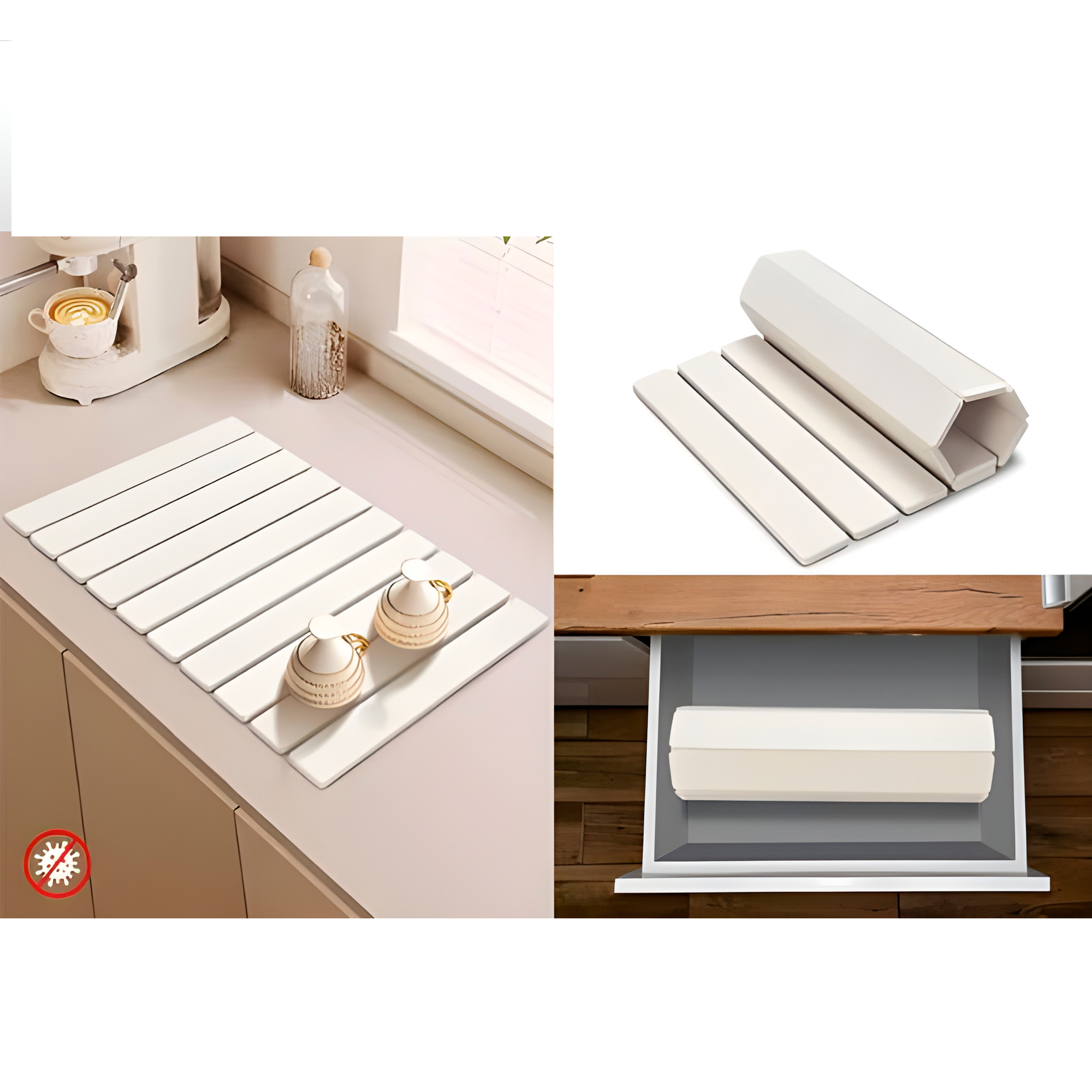 Tapetes Escurridor Loza Absorbente Colores Plegable Diatomita 30X40CM 5