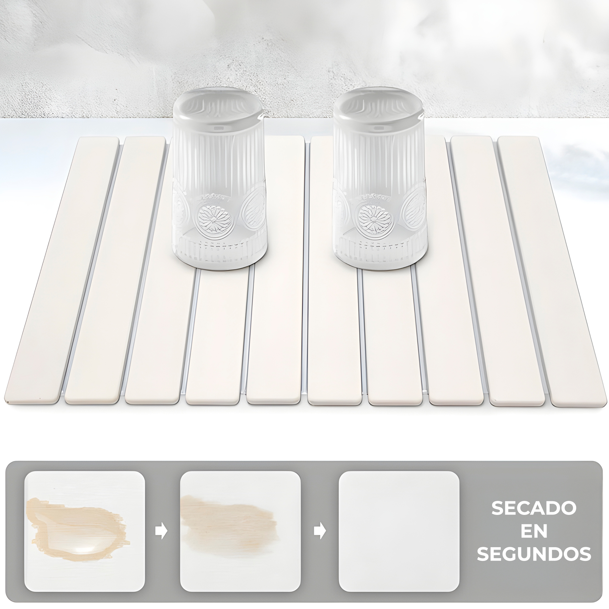 Tapetes Escurridor Loza Absorbente Colores Plegable Diatomita 30X40CM 6