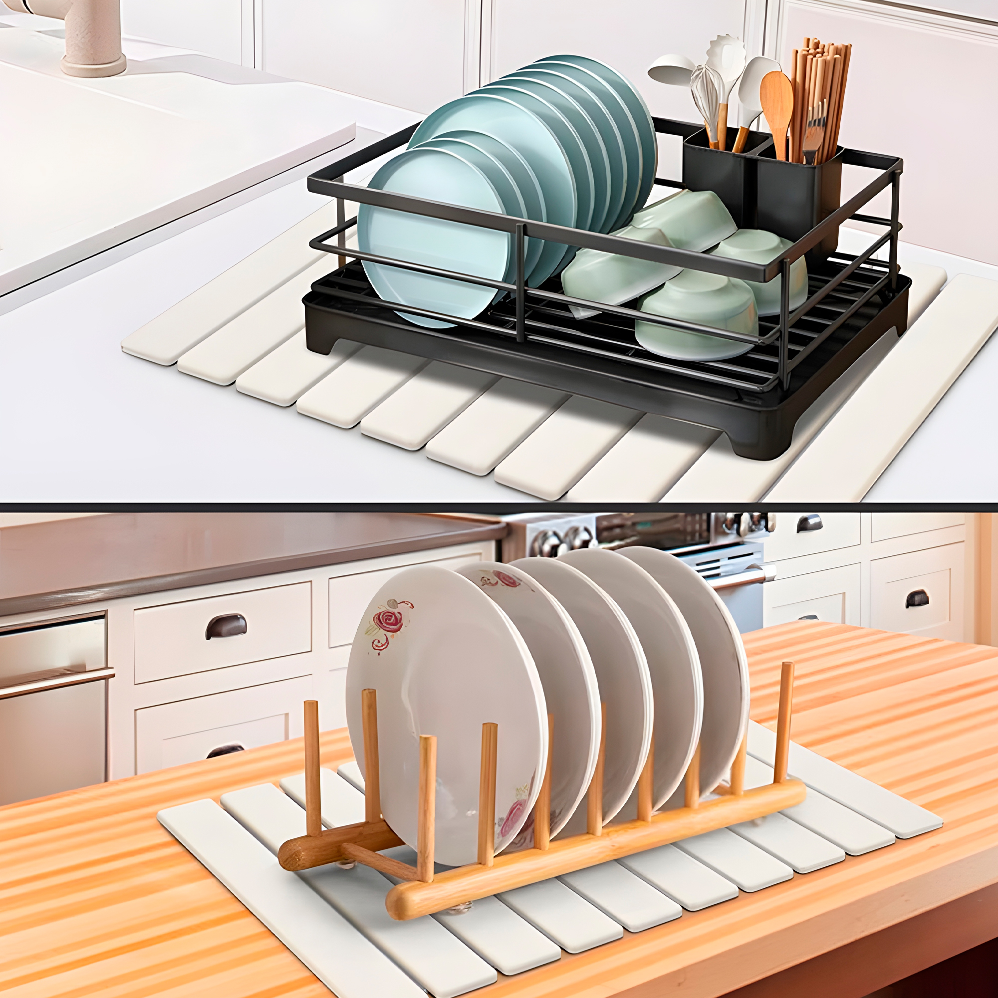 Tapetes Escurridor Loza Absorbente Colores Plegable Diatomita 30X40CM 7