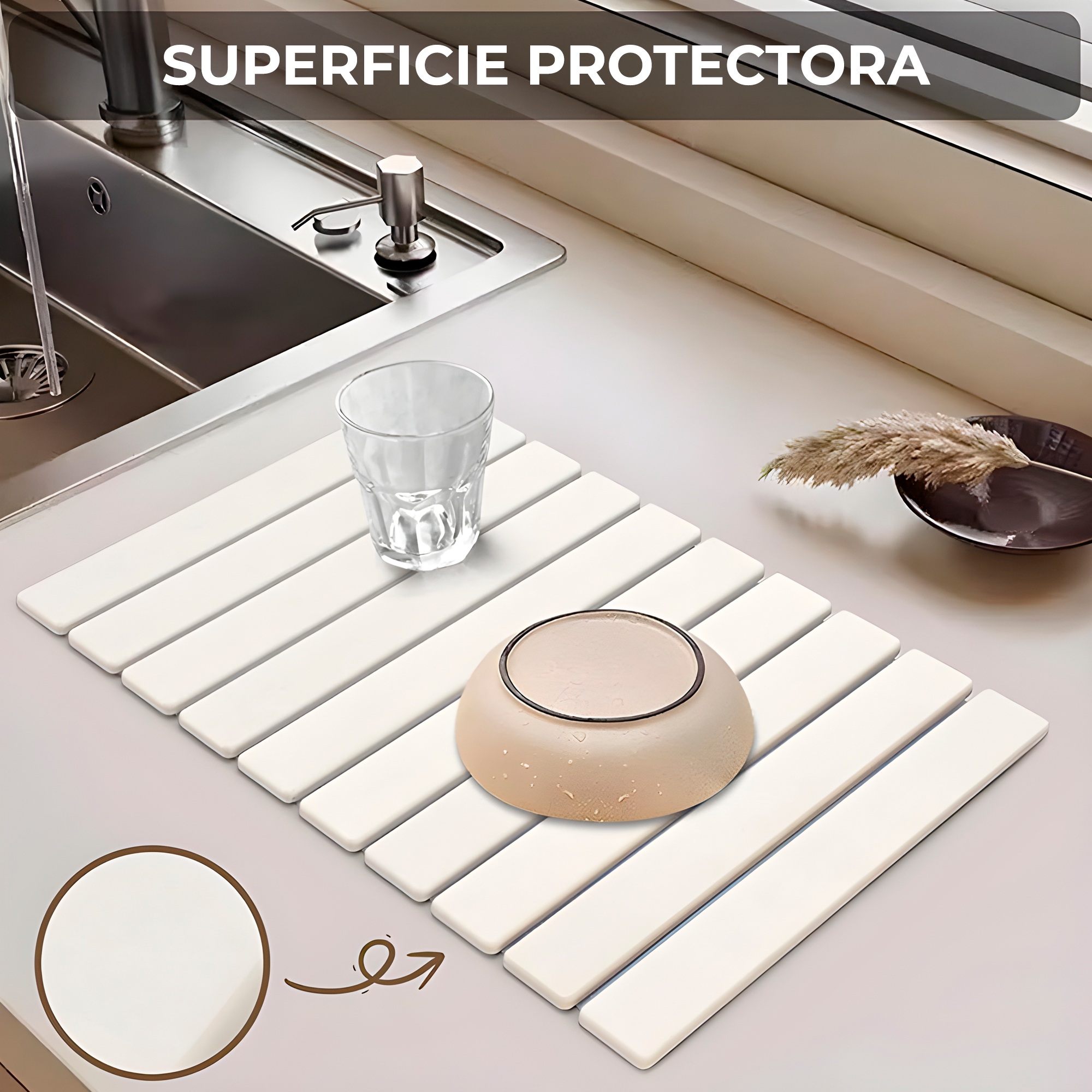 Tapetes Escurridor Loza Absorbente Colores Plegable Diatomita 30X40CM 8