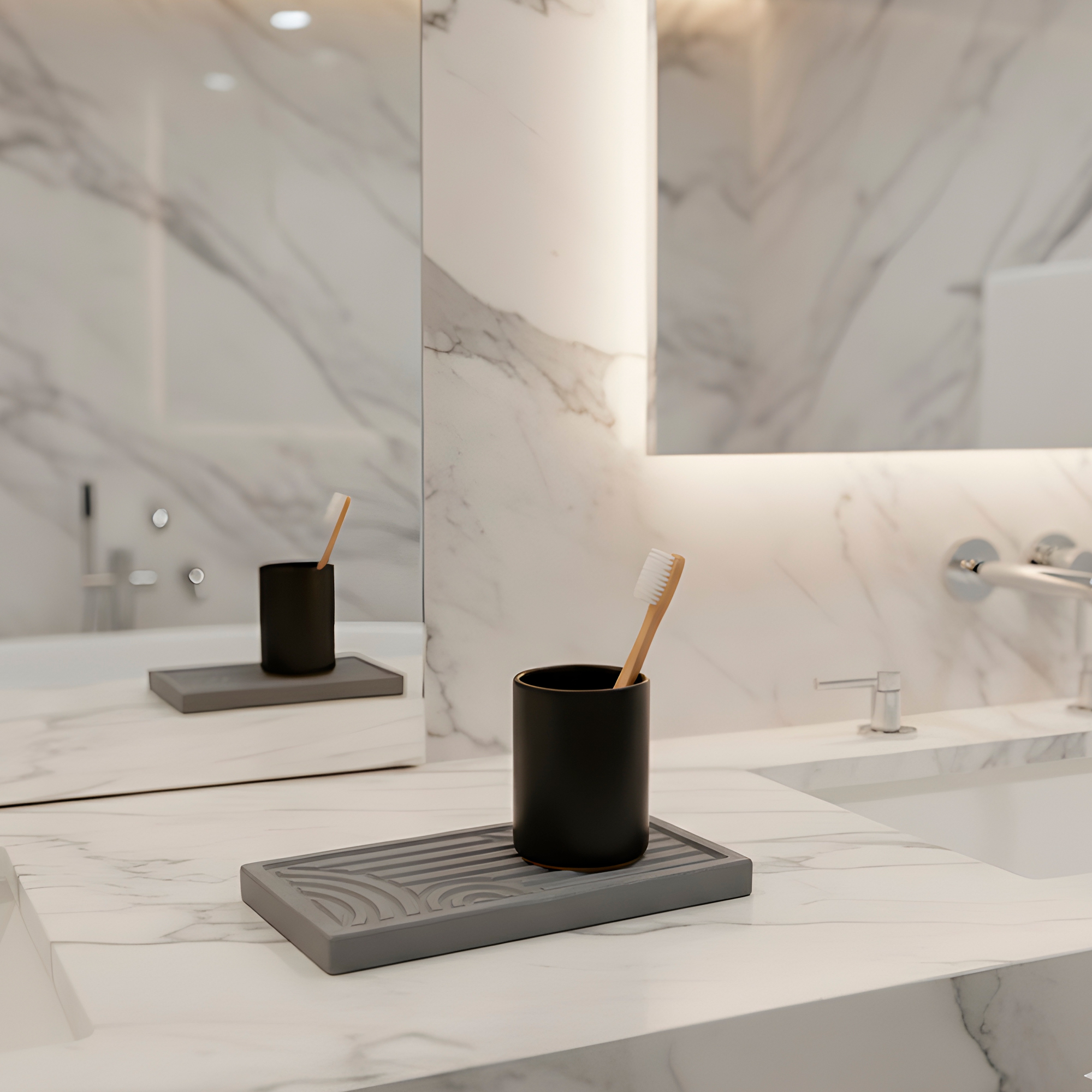 Set 3 Bandejas Baño Absorbente Jabón Cepillo Dientes 13