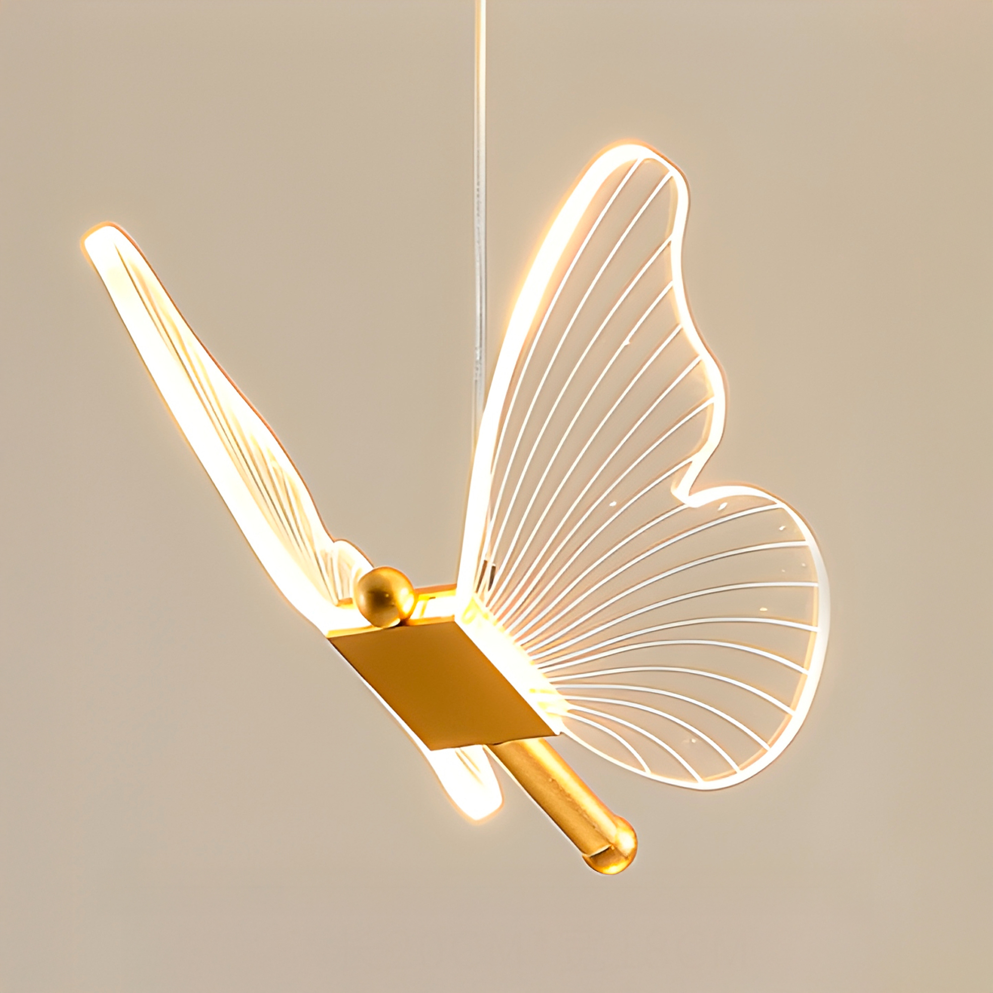 Lámpara Techo Aplique Led Colgante Mariposas Dorado Luz iluminación 8