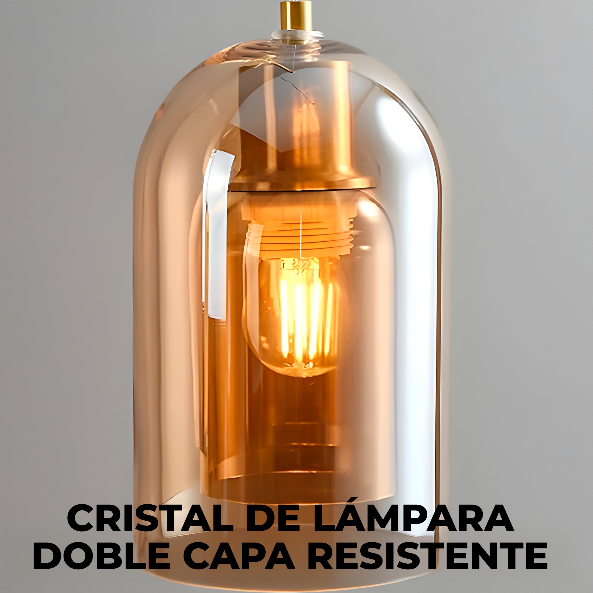 Lámpara Cristal Techo Colgante Dos cabezas Cocina Salón Nórdica 2.5M X 24 CM 3
