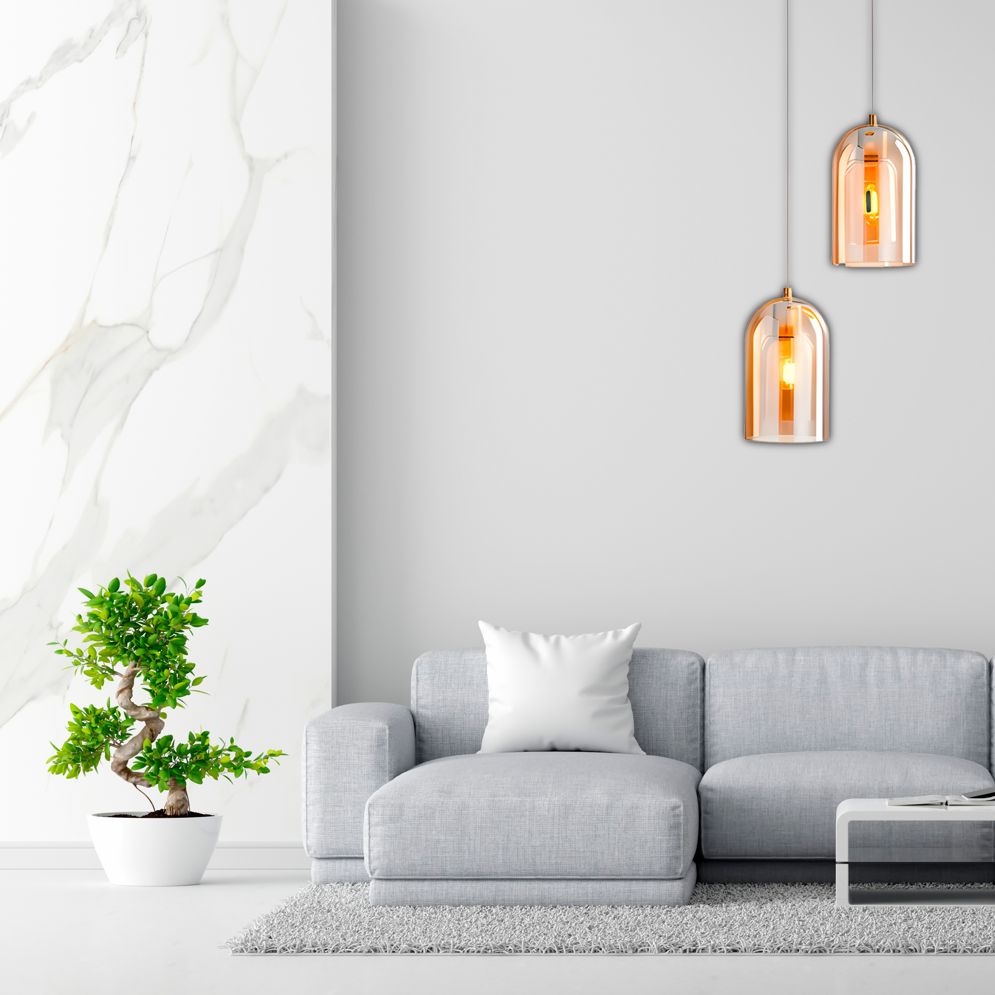 Lámpara Cristal Techo Colgante Dos cabezas Cocina Salón Nórdica 2.5M X 24 CM 8