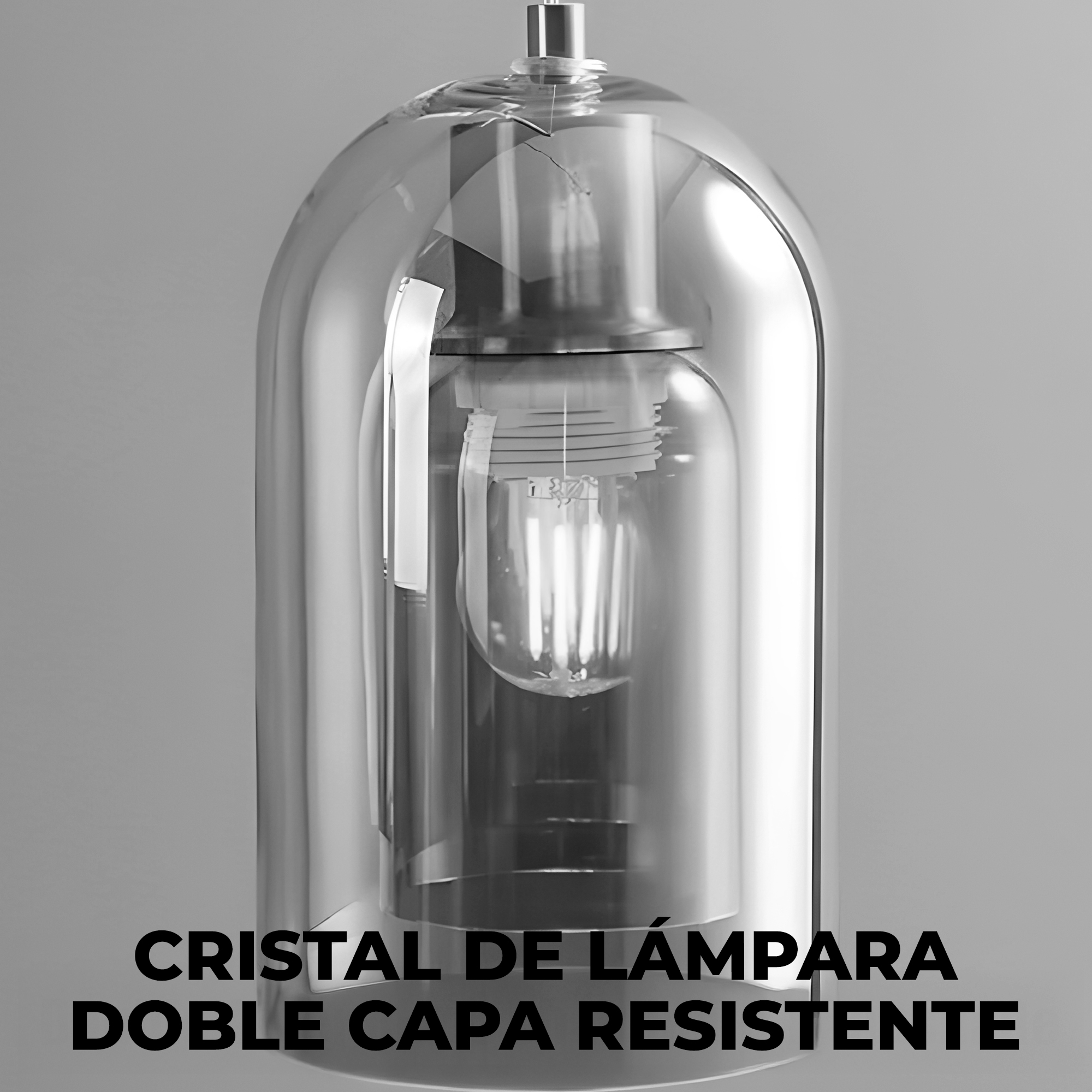 Lámpara Cristal Techo Colgante Dos cabezas Cocina Salón Nórdica 2.5M X 24 CM 13