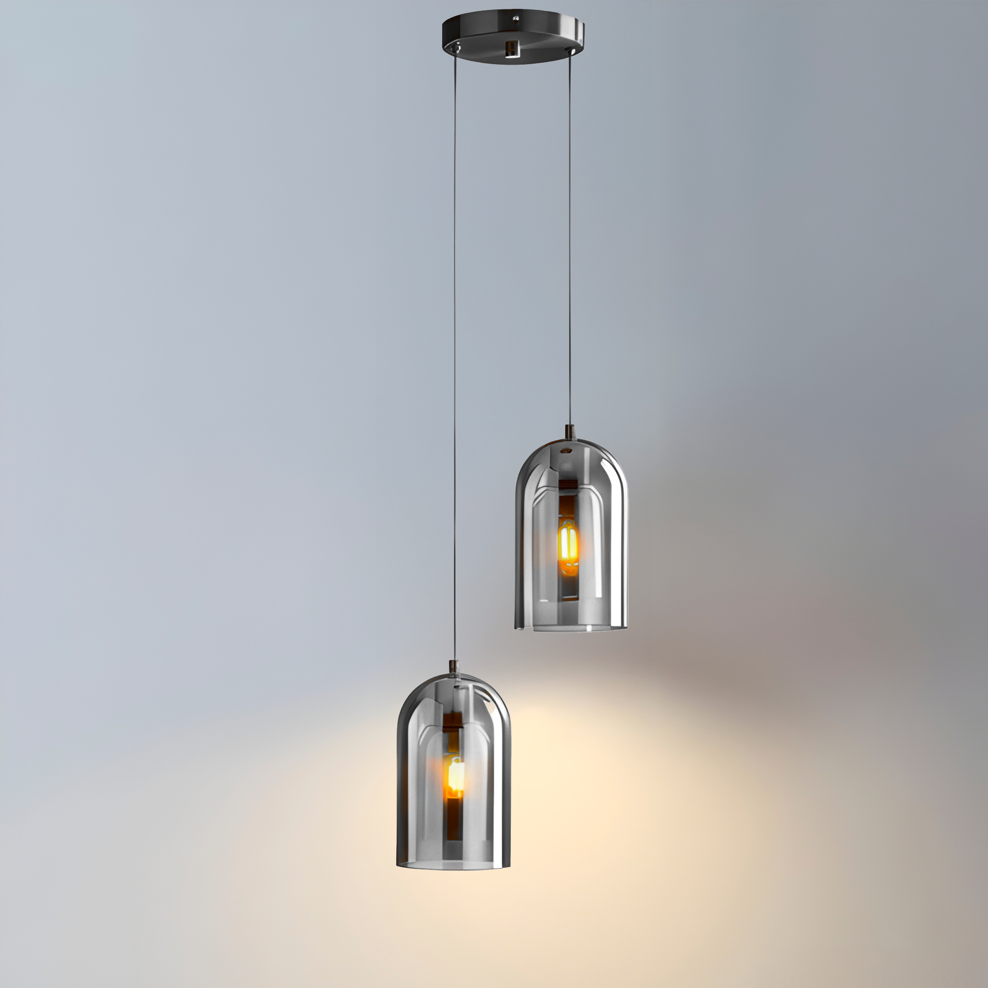 Lámpara Cristal Techo Colgante Dos cabezas Cocina Salón Nórdica 2.5M X 24 CM 15