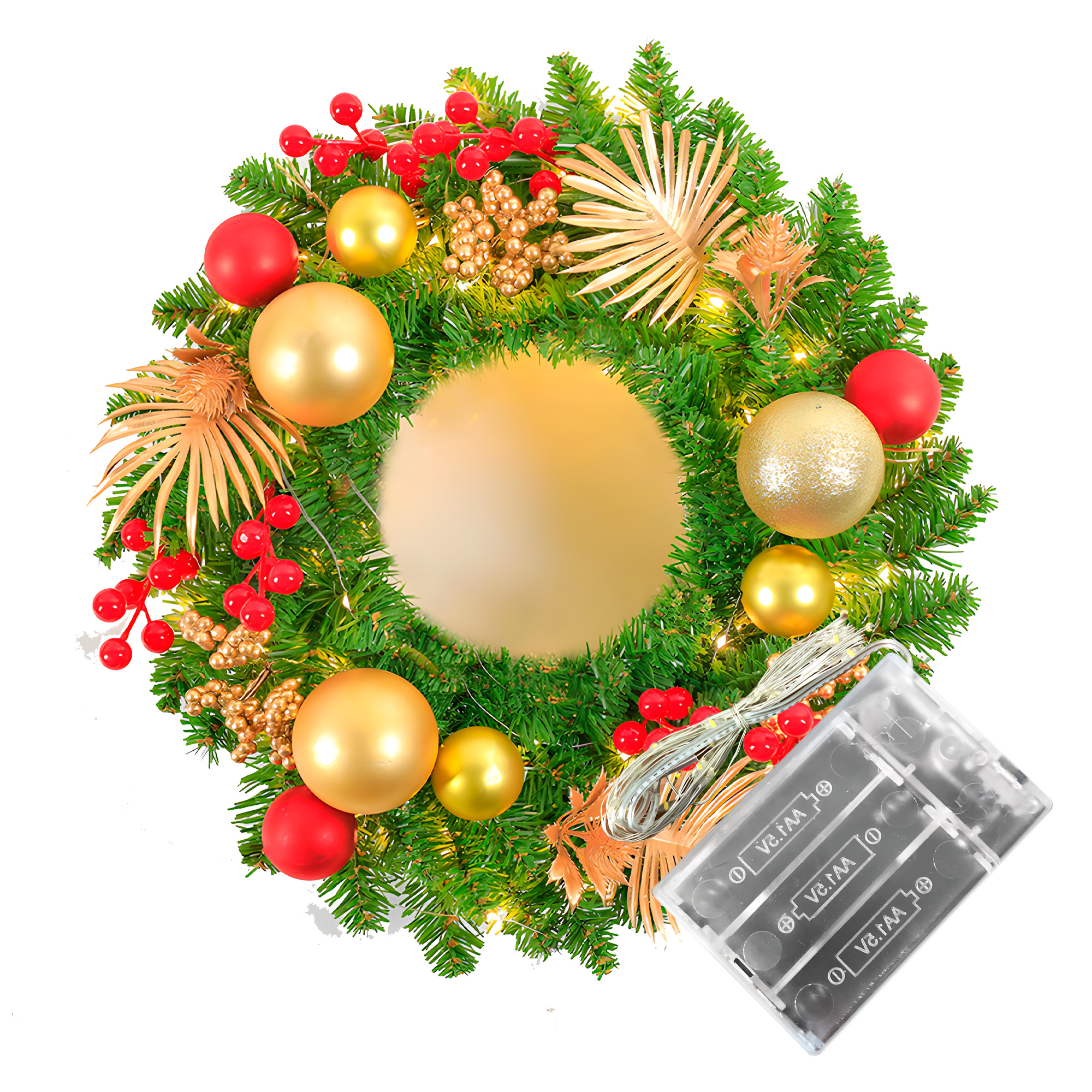 Corona Guirnalda Verde Navideña Decoración de Hogar Puertas 40 cm 1