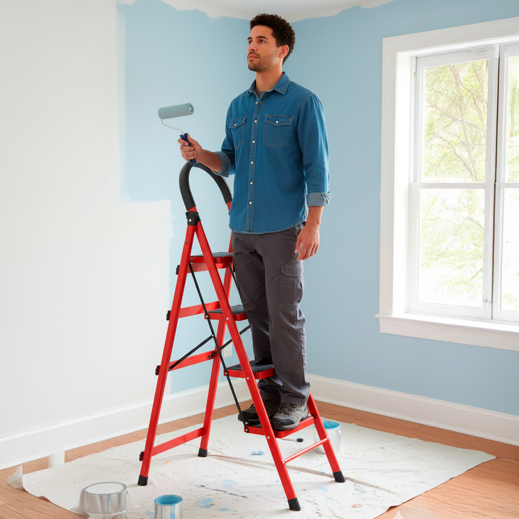 Escalera Plegable 4 Escalones Resistente Escala Ferreteria Hogar 6