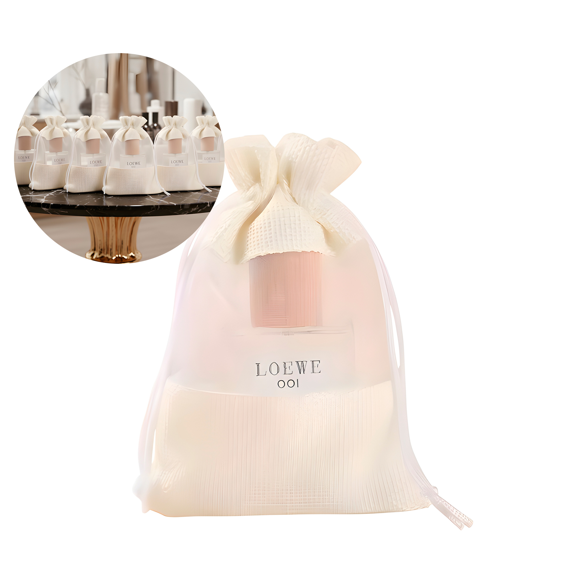 6 Bolsas de Organza Blancas Cordón con Ventana para Regalo 10 X 14 CM 1