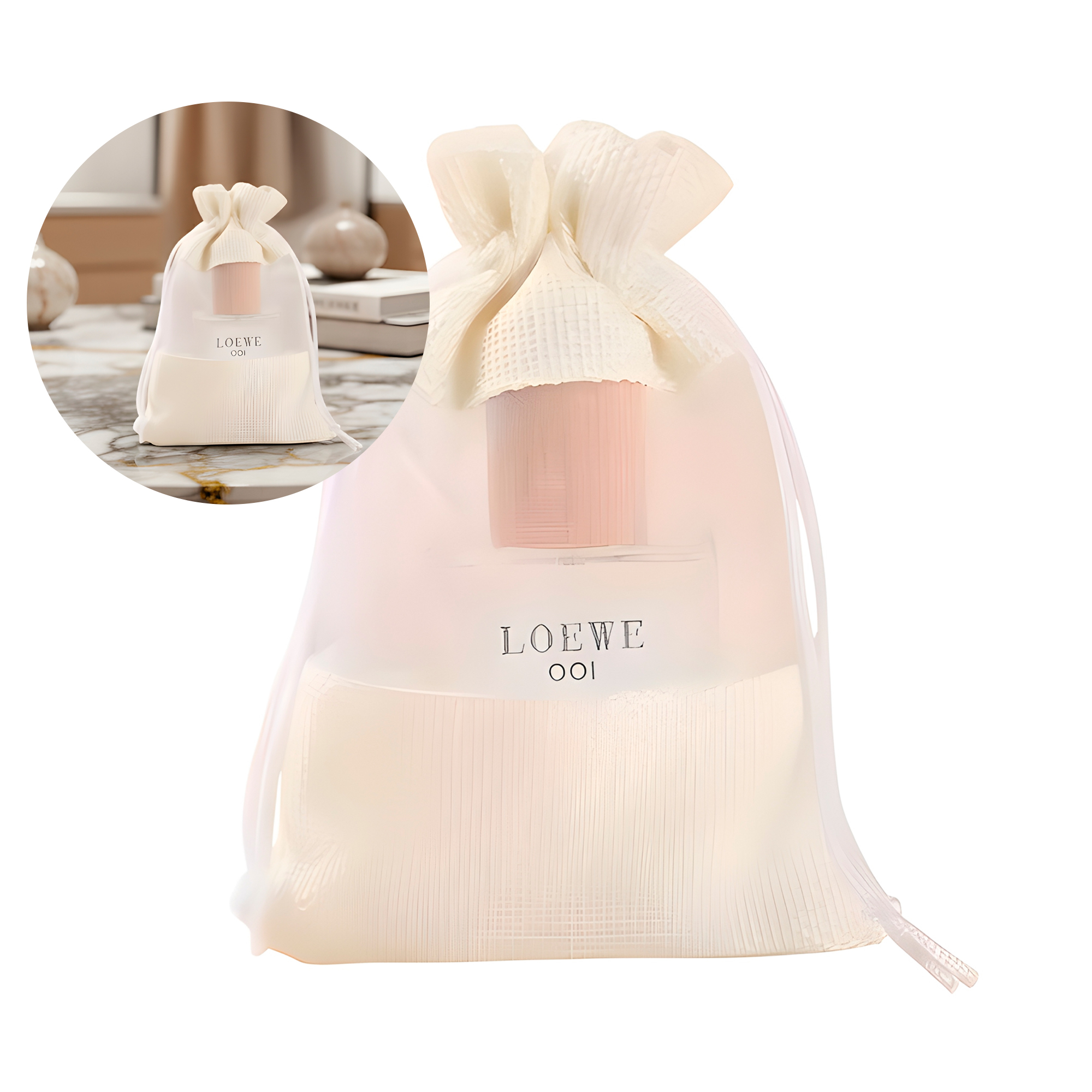 6 Bolsas de Organza Blancas Cordón con Ventana para Regalo 13 X 18 CM 1