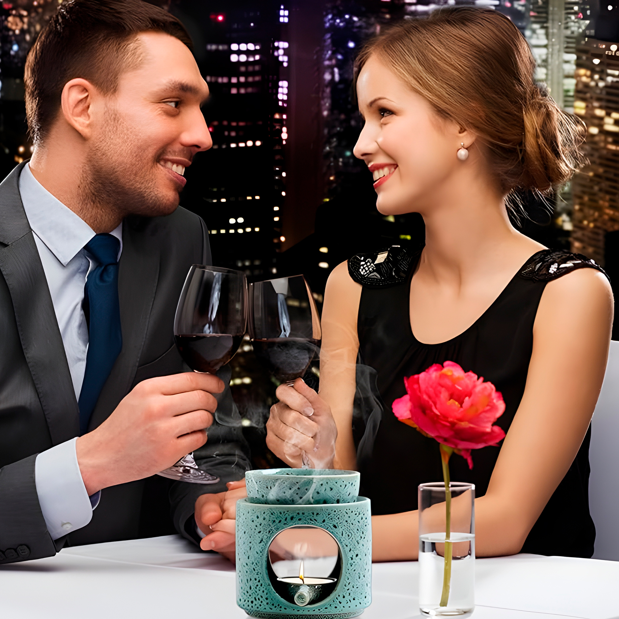 Porta Vela Quemador de Aceite Cerámica Verde Hogar Aromaterapia 5