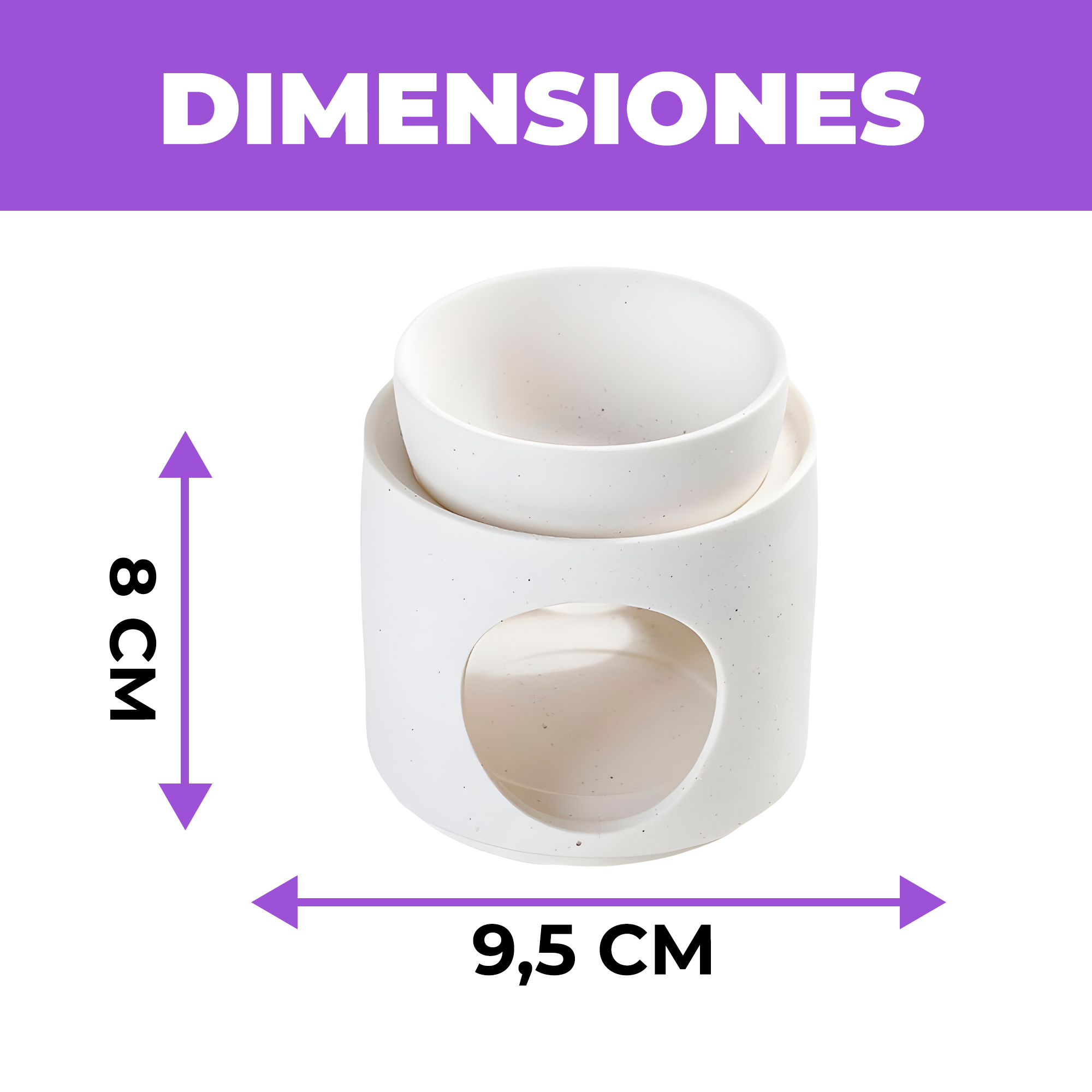 Porta Vela Difusor Lámpara de Cerámica Blanco Negro Hogar Aromaterapia 4