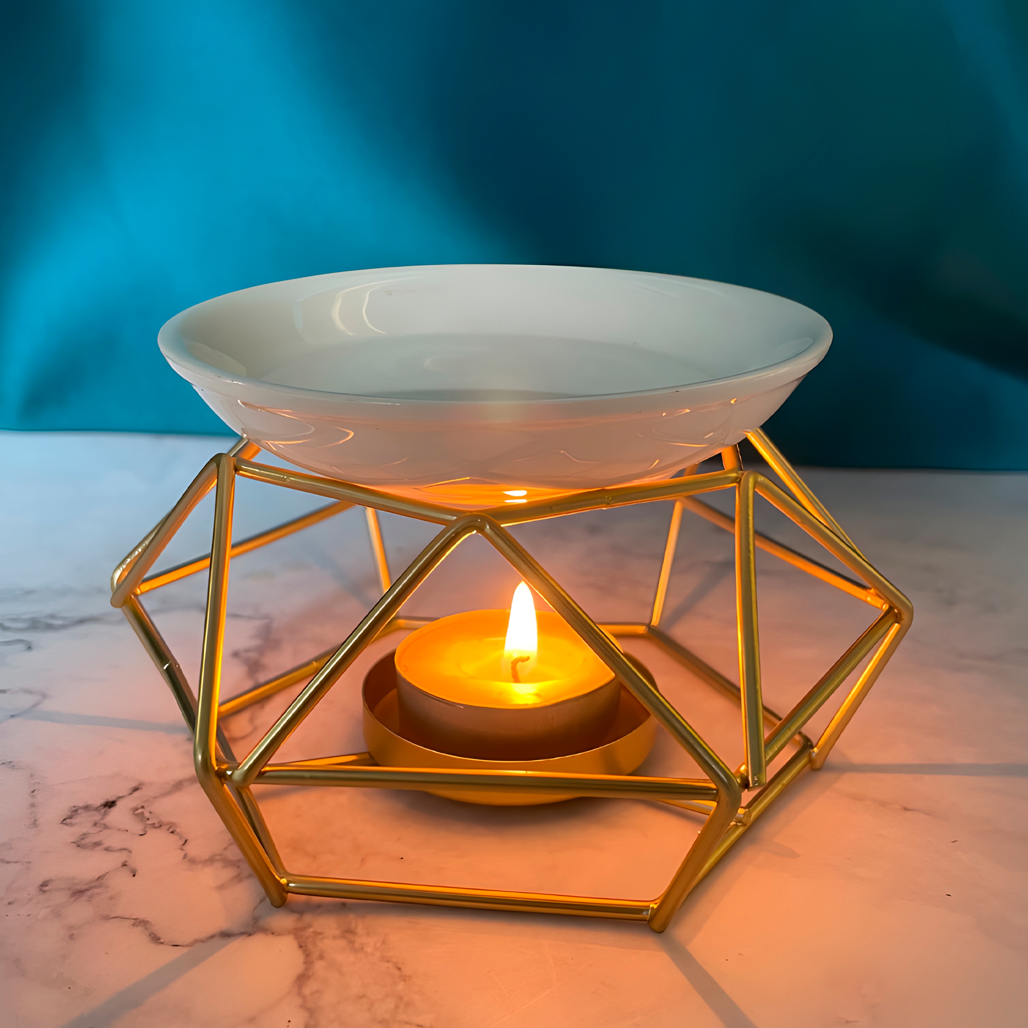 Quemador de Aceite Esencial Aromaterapia Fragancia Dorado Negro Wax Melts 11