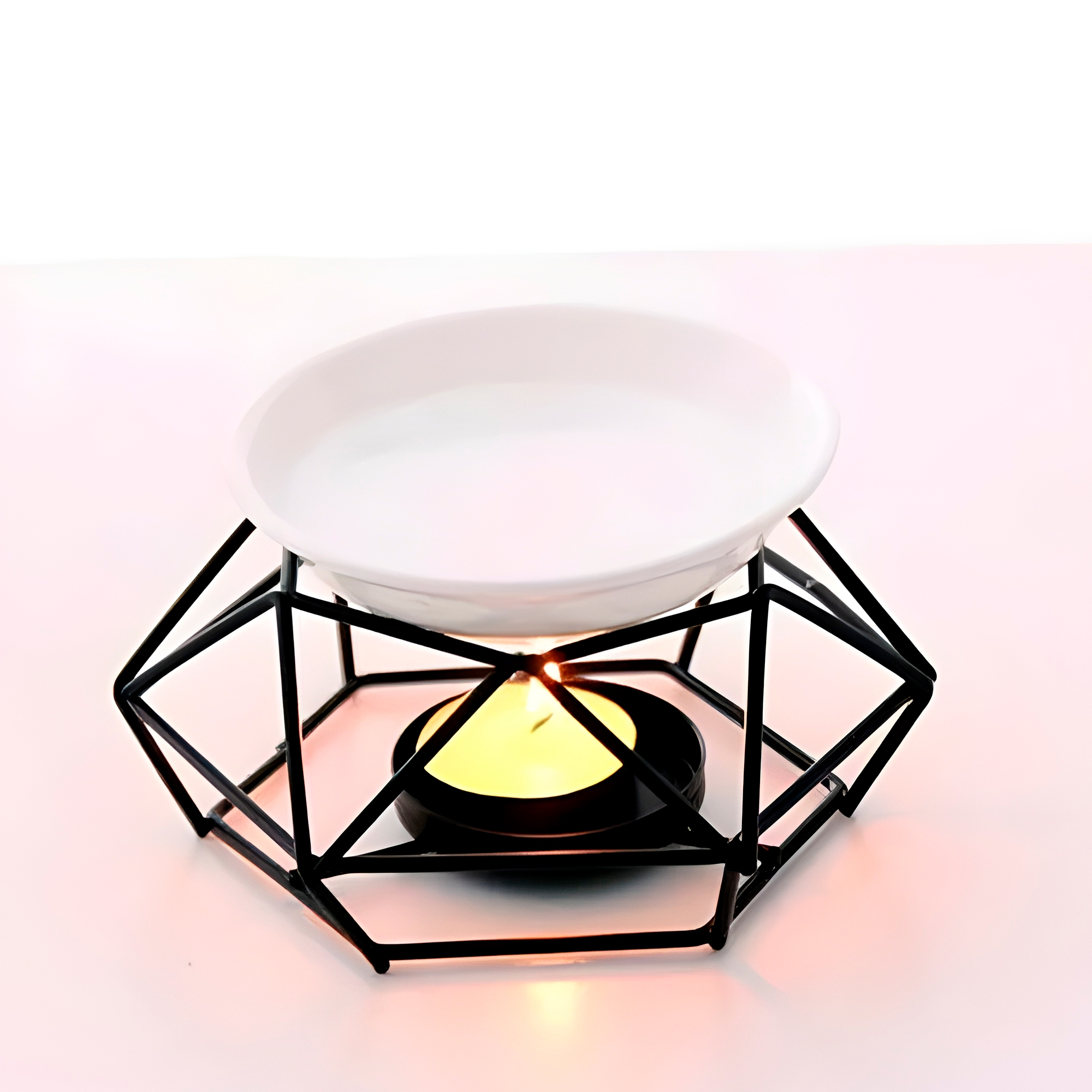 Quemador de Aceite Esencial Aromaterapia Fragancia Dorado Negro Wax Melts 12