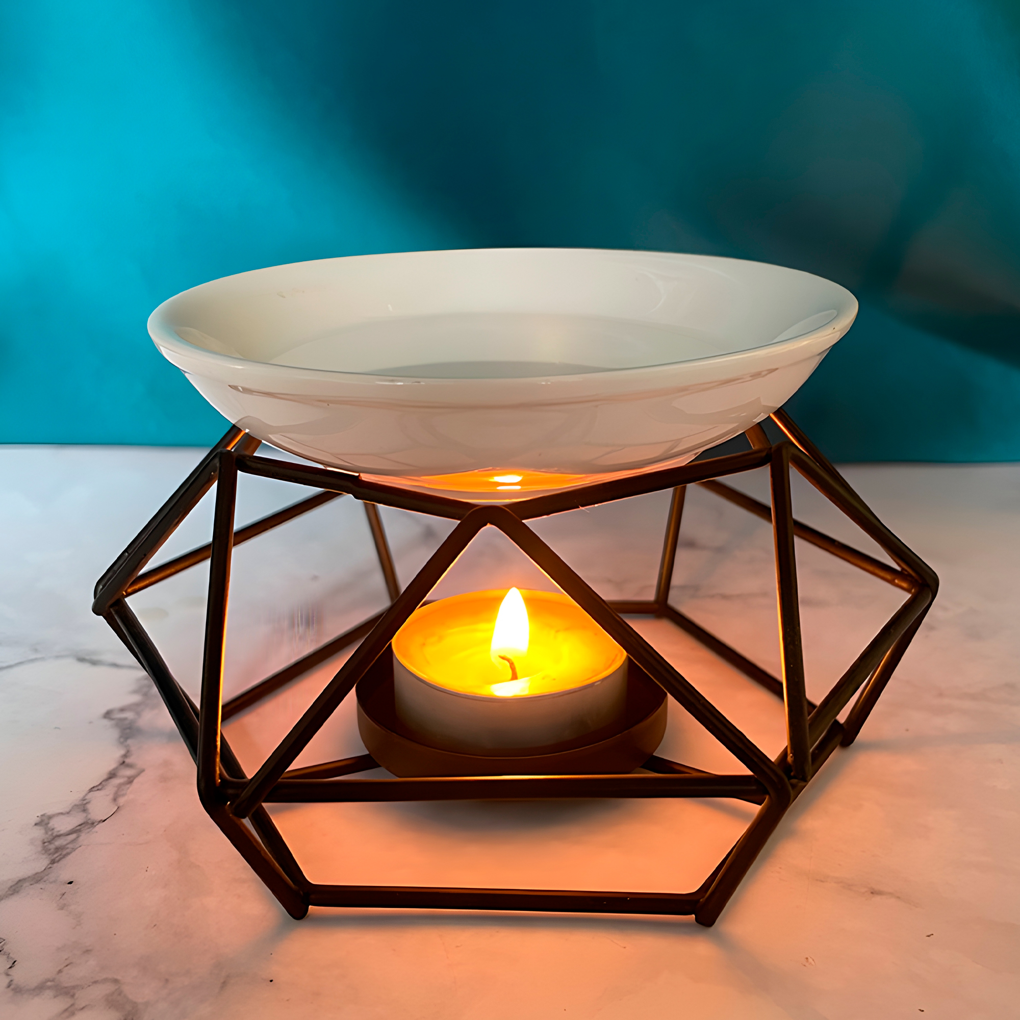 Quemador de Aceite Esencial Aromaterapia Fragancia Dorado Negro Wax Melts 19