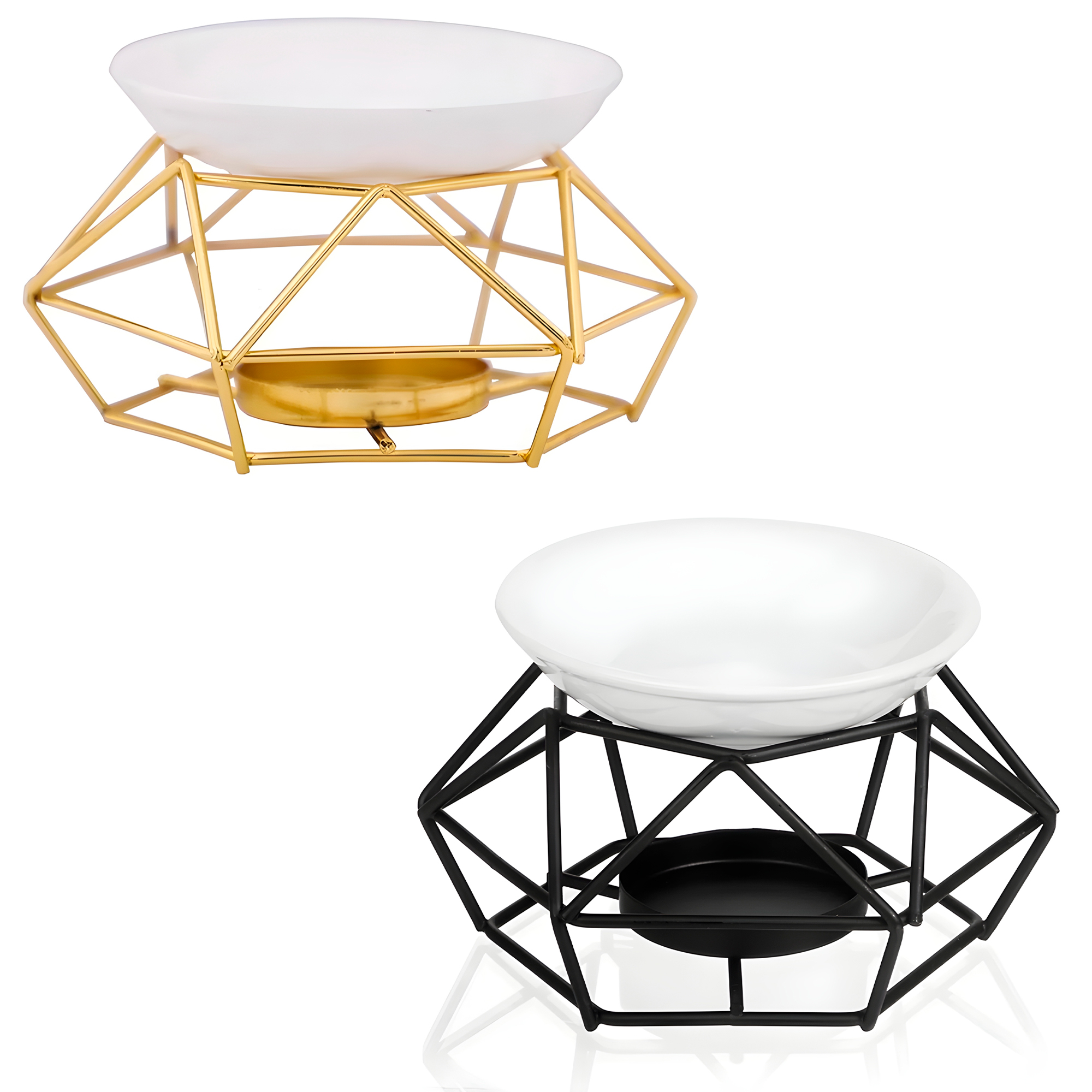 Quemador de Aceite Esencial Aromaterapia Fragancia Dorado Negro Wax Melts 1