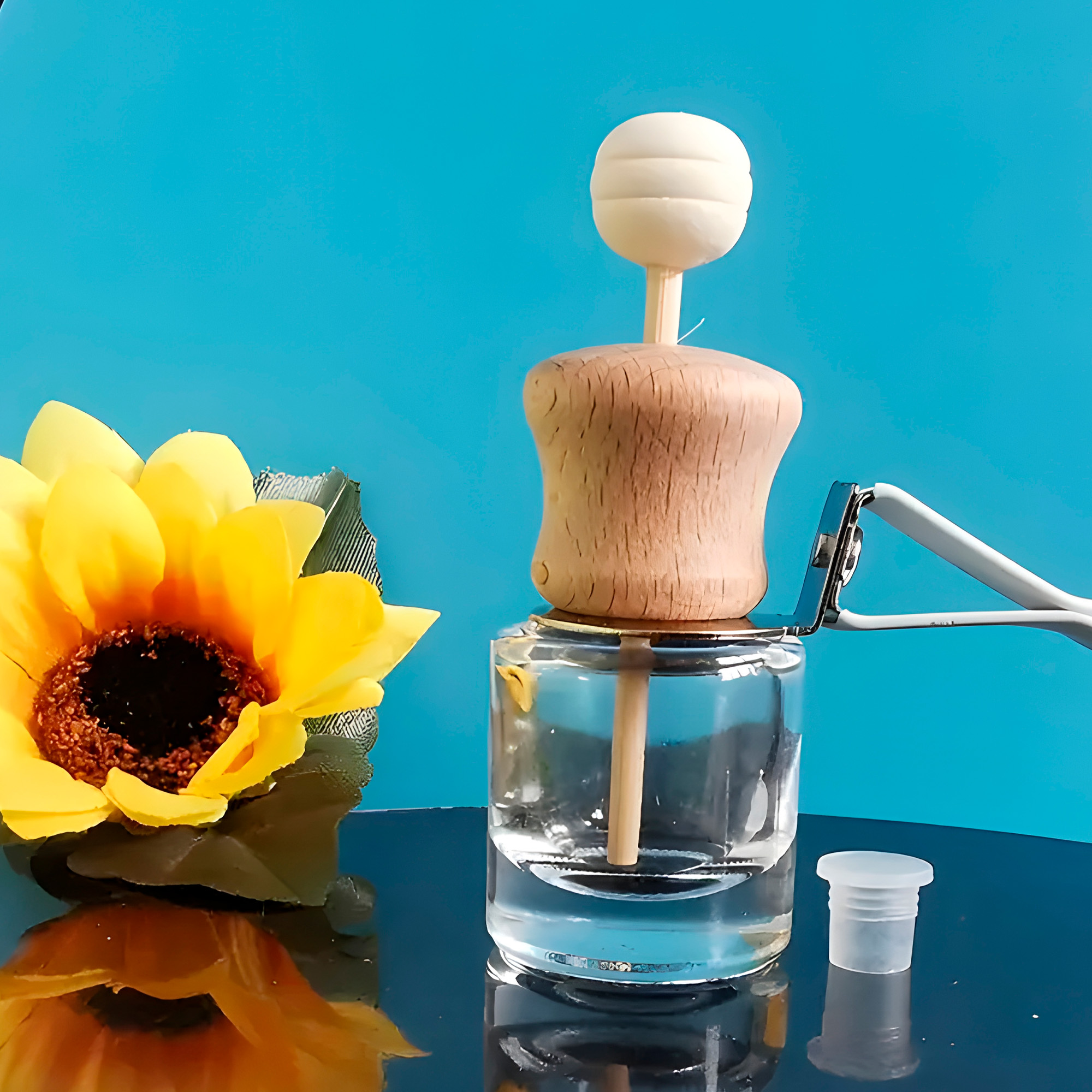 Frasco Difusor de Auto Vidrio Aromatizante Aceite Esencial para Ventilación 8 ml 4