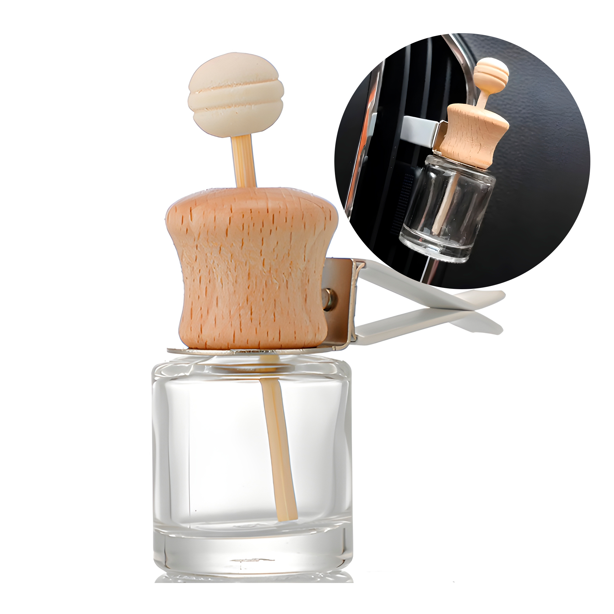 Frasco Difusor de Auto Vidrio Aromatizante Aceite Esencial para Ventilación 8 ml 1