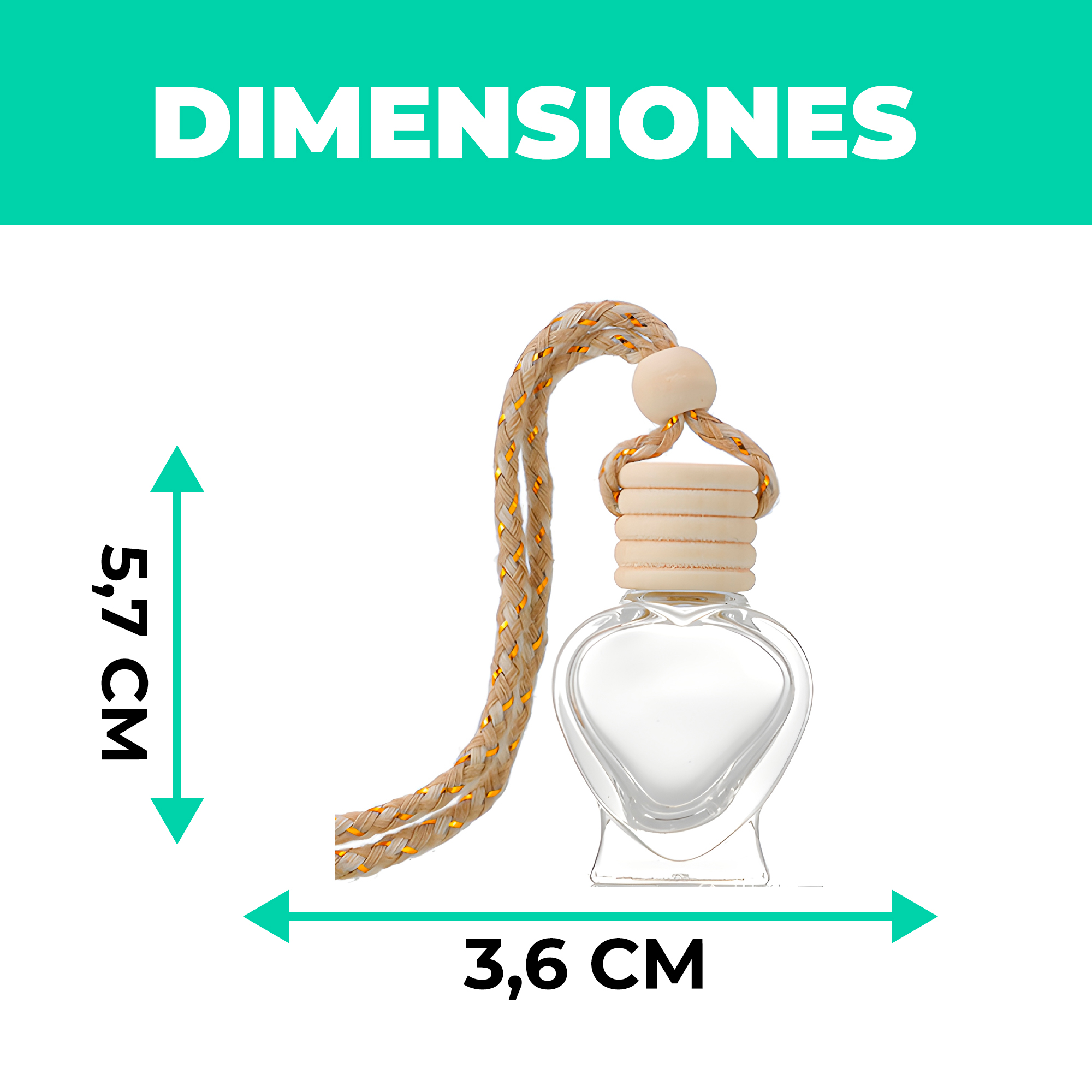 Frasco Difusor de Auto Vidrio Aromatizante Aceite Esencial Forma Cretiva para Ventilación 8ML 2