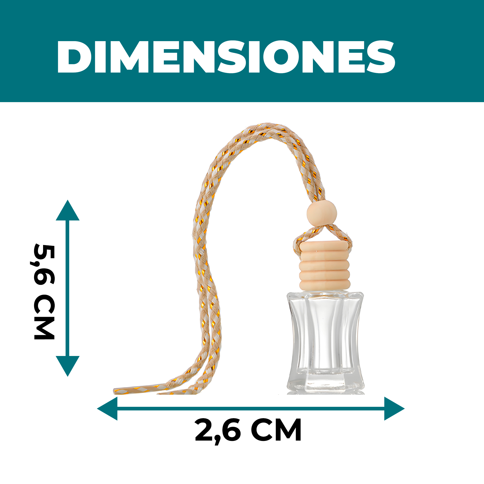 Frasco Difusor de Auto Vidrio Aromatizante Aceite Esencial para Ventilación 6ML 6