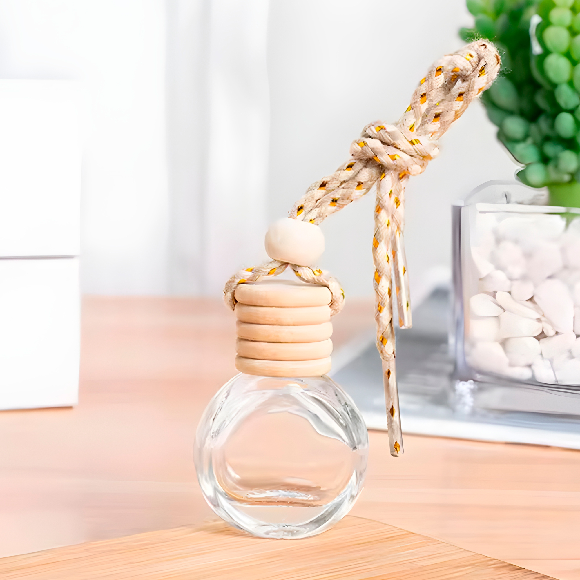 Frasco Difusor de Auto Vidrio Aromatizante Aceite Esencial Circular para Ventilación 8ML 8