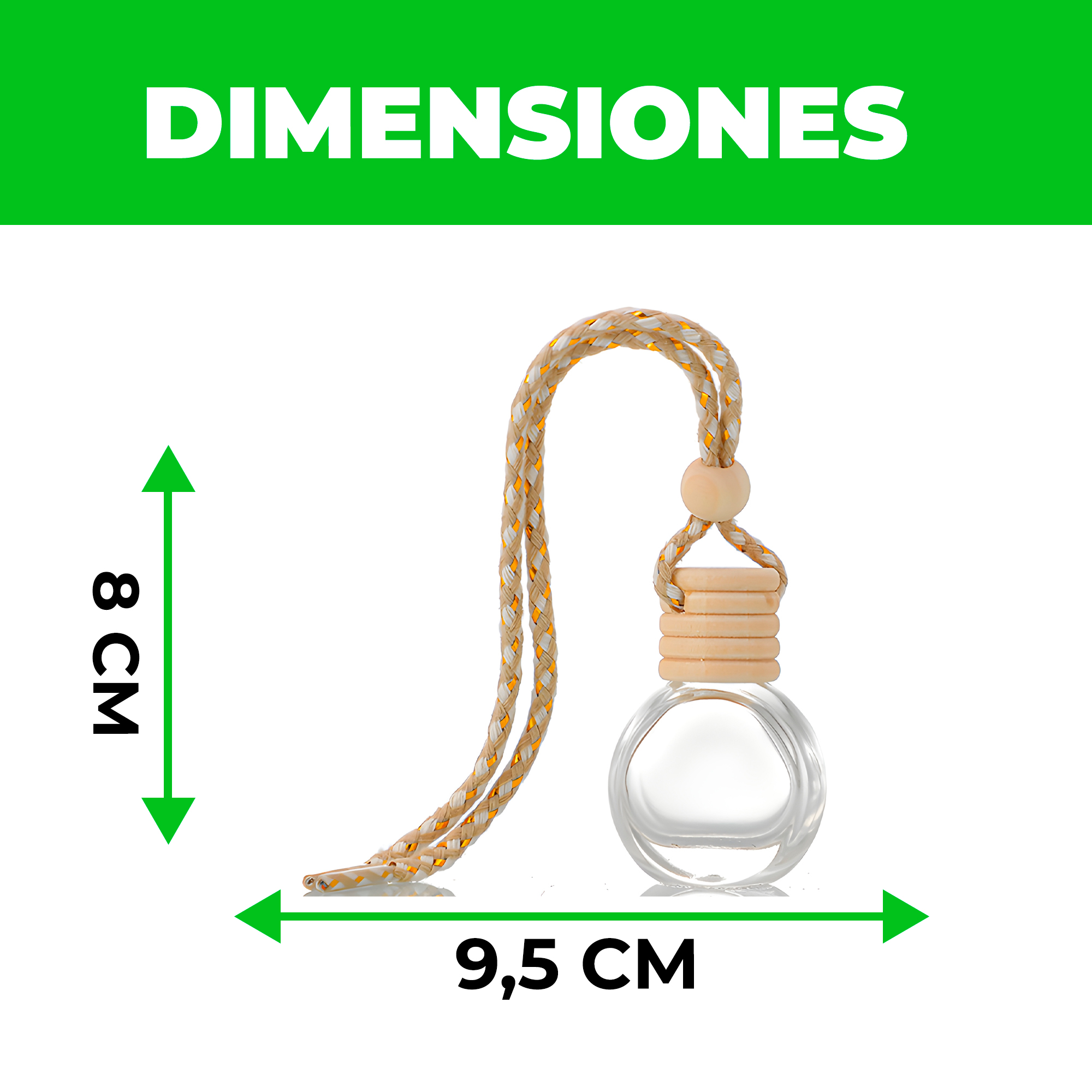 Frasco Difusor de Auto Vidrio Aromatizante Aceite Esencial Circular para Ventilación 8ML 3